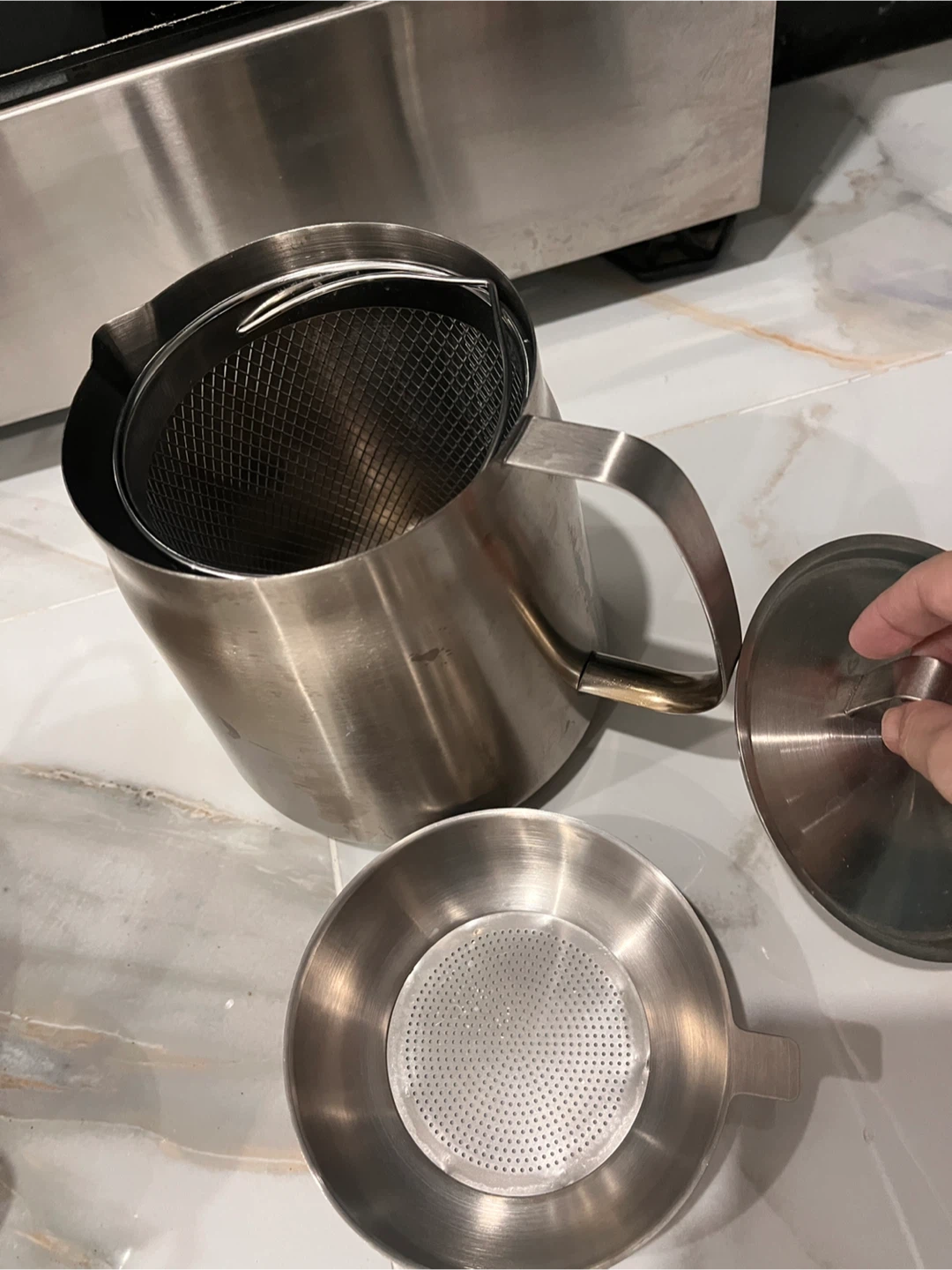 Stainless Steel Oil Strainer Pot