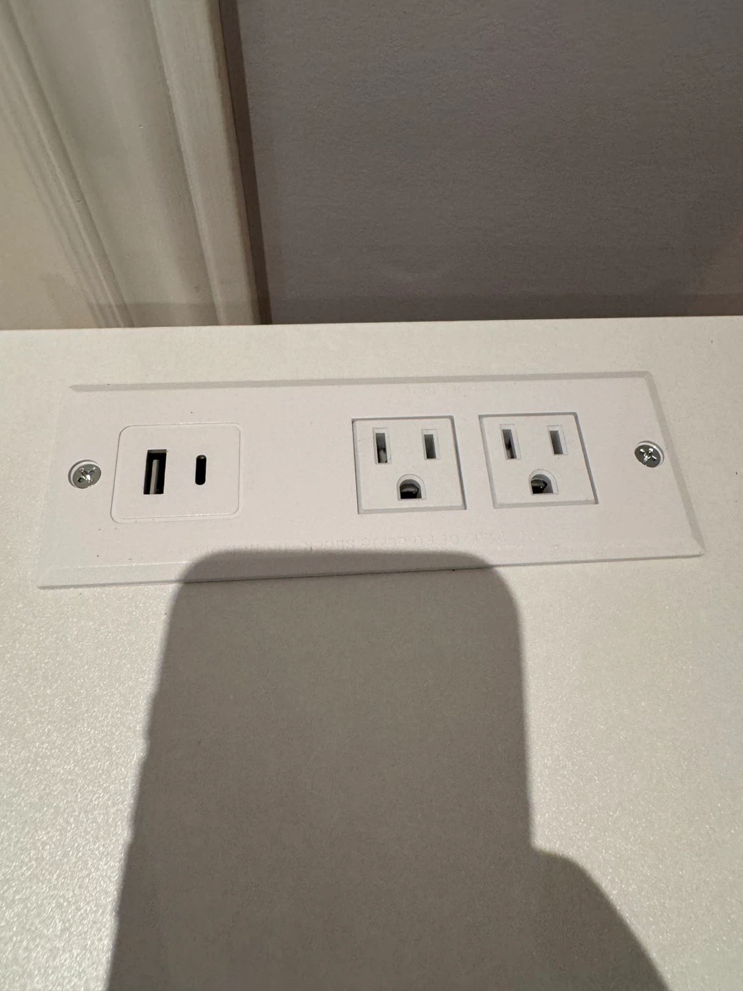 White bedside table with charging station - photo 5