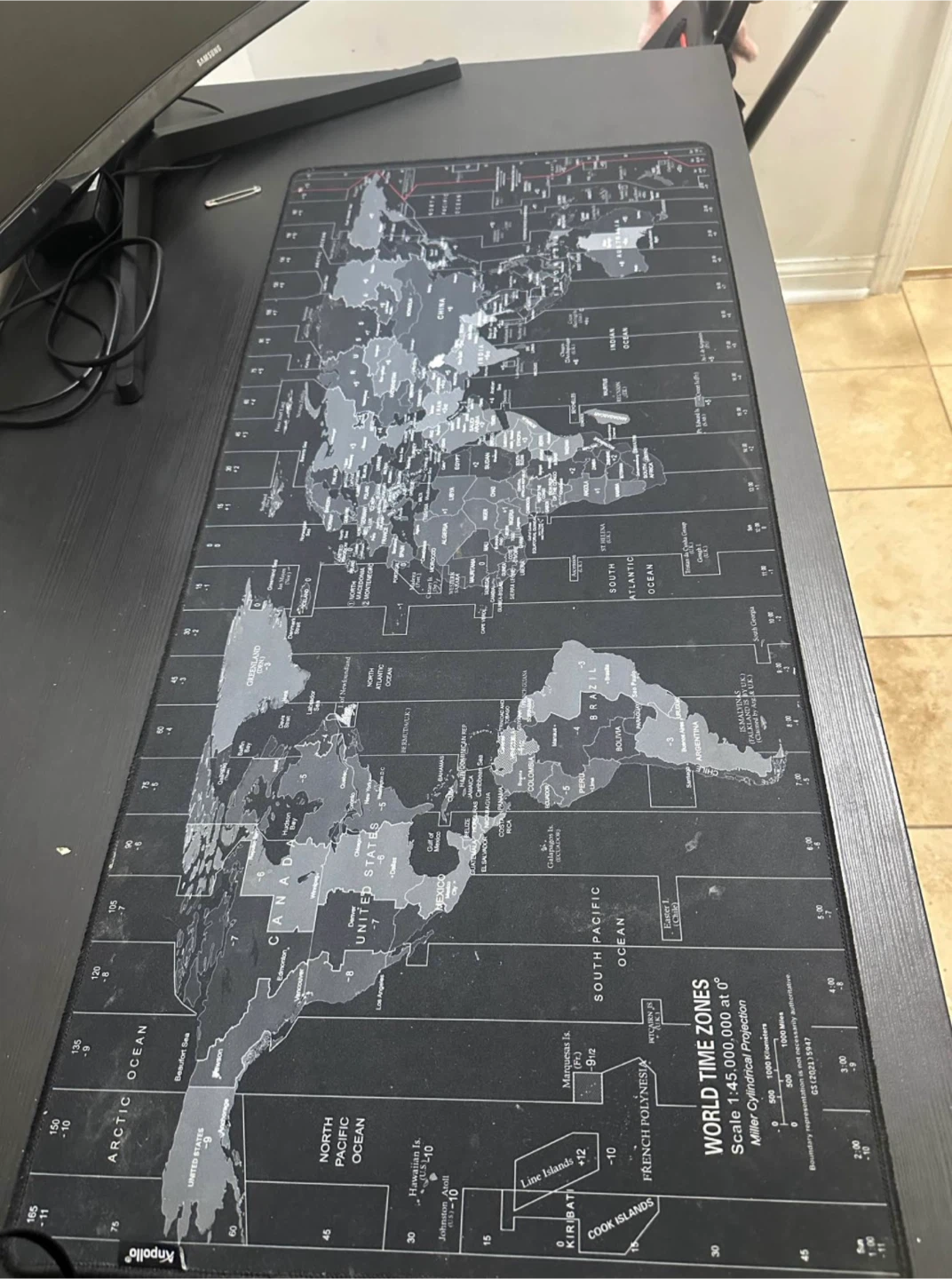 Knpollo World Time Zone Desk Mat - photo 2