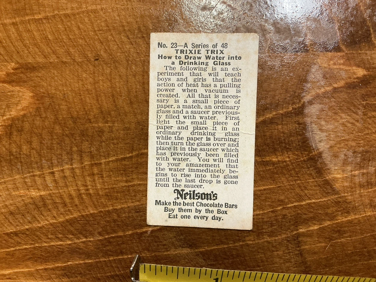1925 Magic Tricks V66 Neilson’s Chocolate TRIXIE TRIX Card 23 - photo 2
