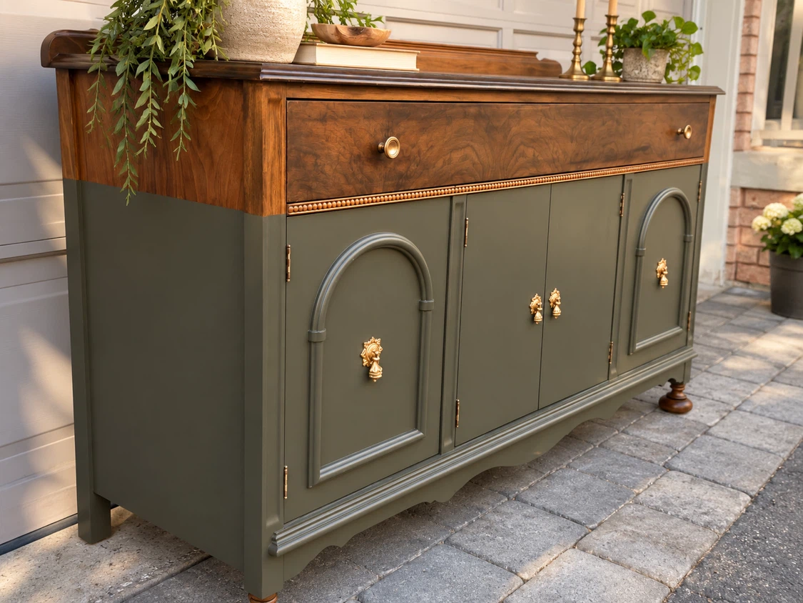 Antique Walnut Buffet | Modern Organic Dipped Finish - photo 2