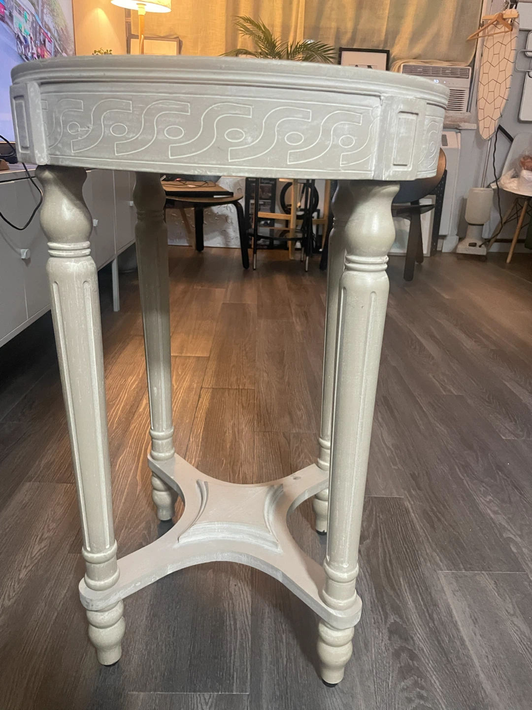 Grey Pedestal Side Table