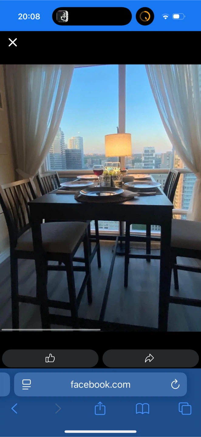 IKEA Ekedalen Bar Table and 4 Chairs