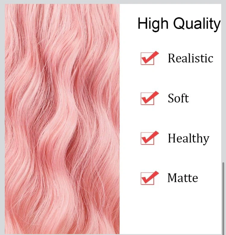 Pink Wavy Bob Wig with Bangs - photo 5