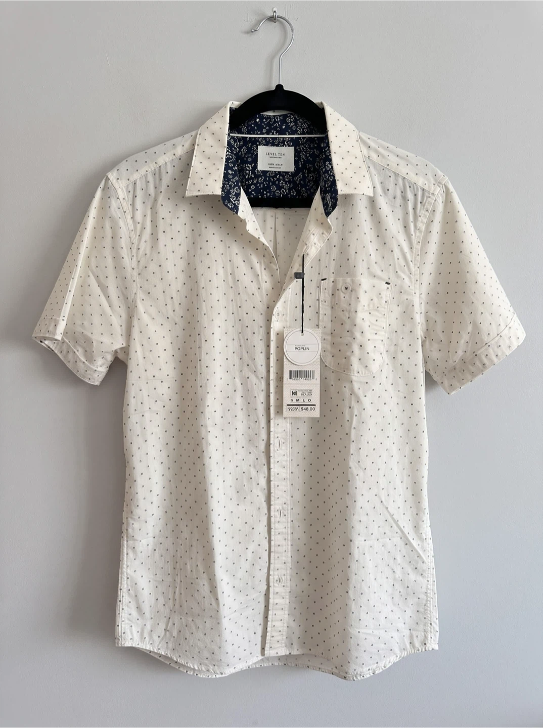 NEW Level Ten Men's 100% Cotton "Peached Poplin" Shirt - Size M
