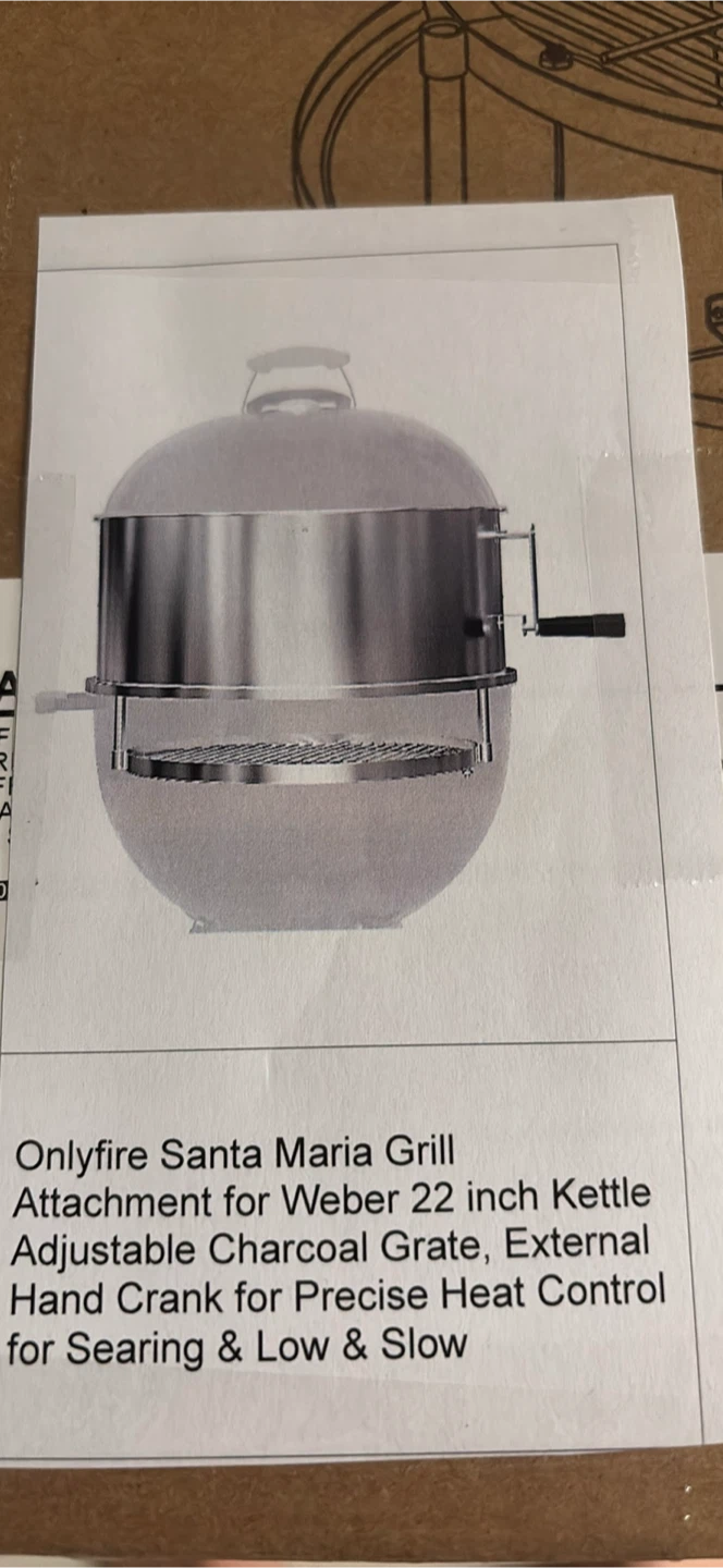 Onlyfire Santa Maria Grill Attachment for 22 inch Kettle Grill