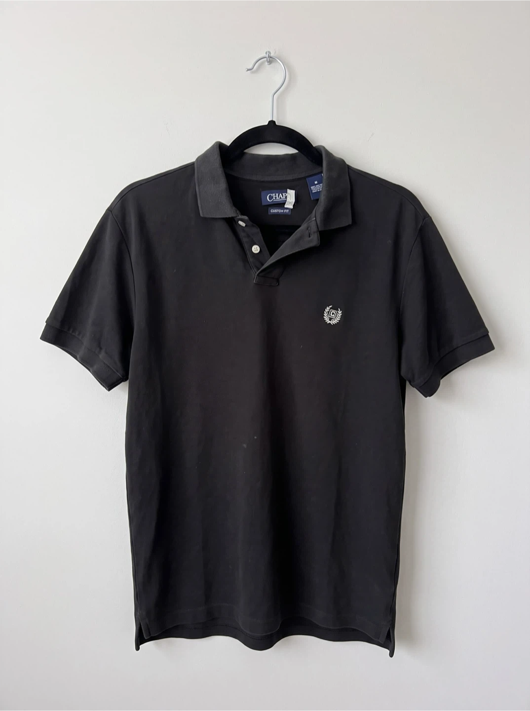 Chaps Men's 100% Cotton Custom Polo Shirt (Black) - Size M