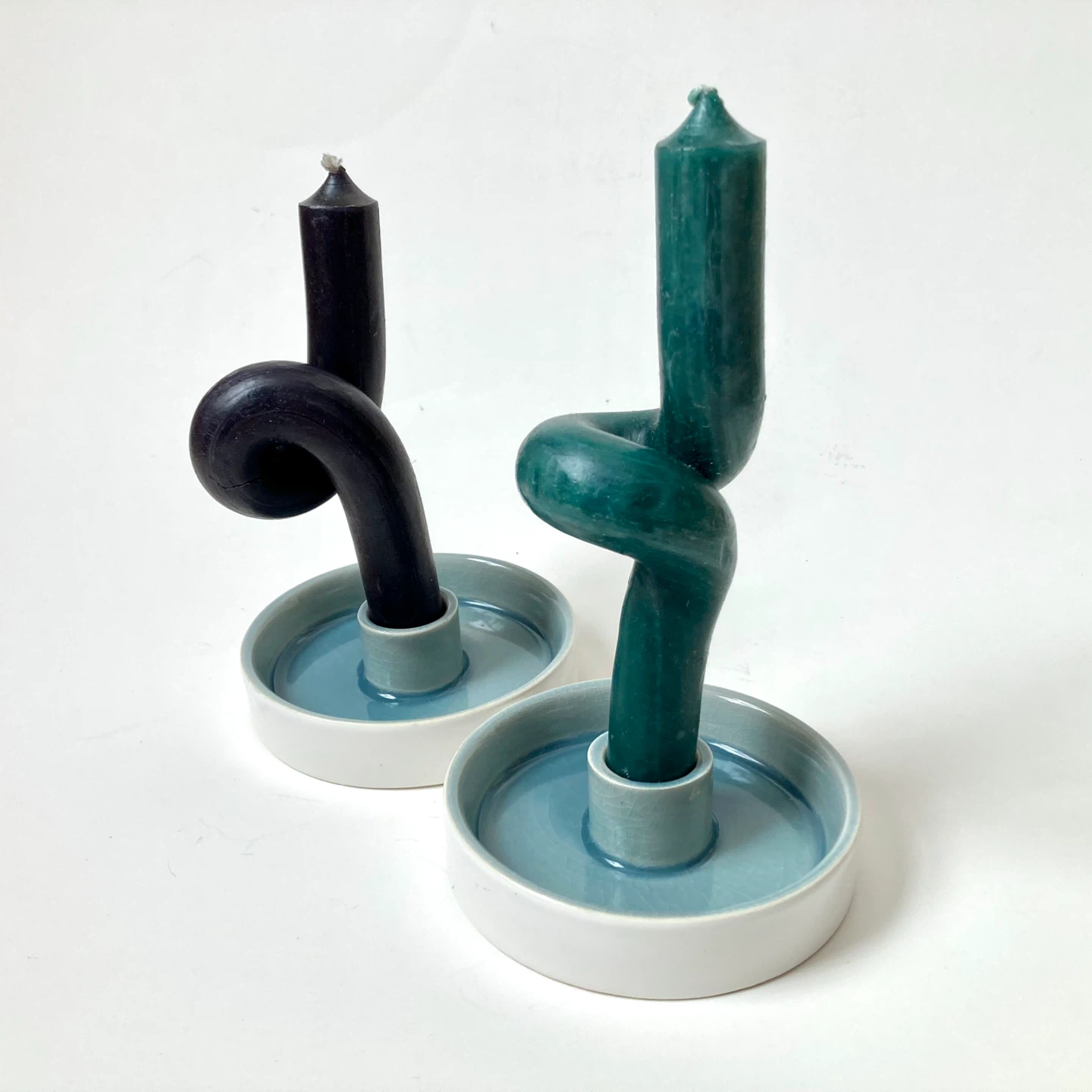 Set of 6 Modern Sculptural Wax Art Candles