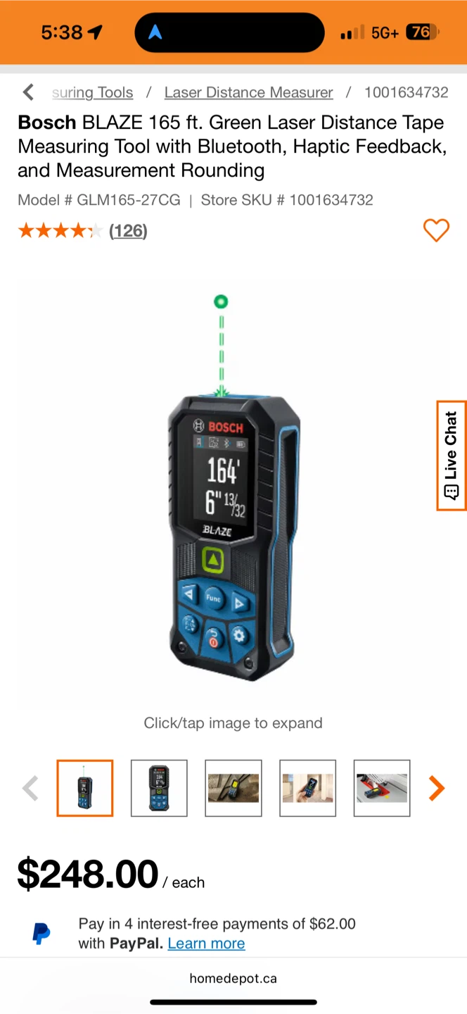 Bosch BLAZE GLM165-27CG Laser Measure - photo 2