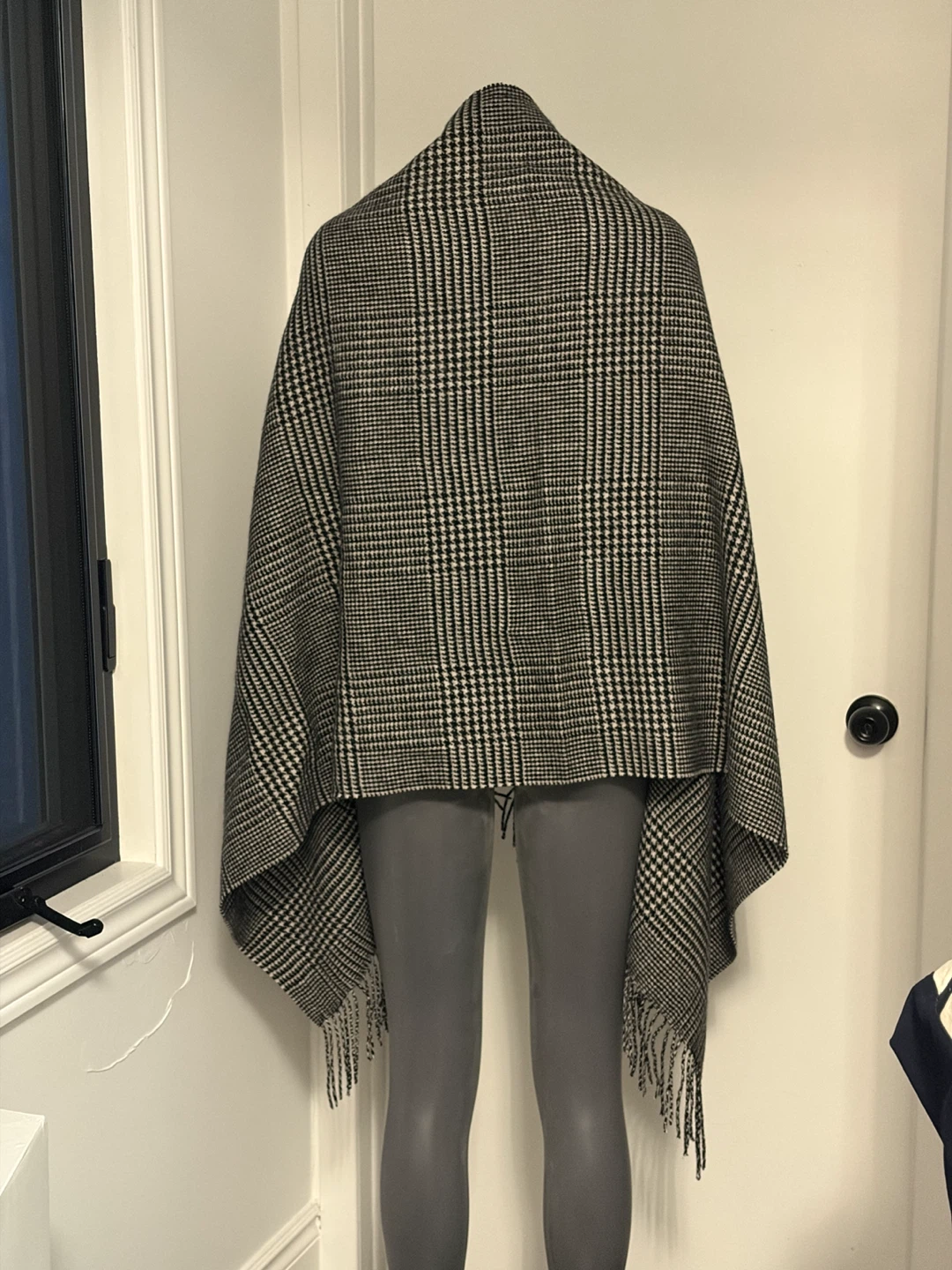 J.Crew Black and White Plaid Poncho - photo 2