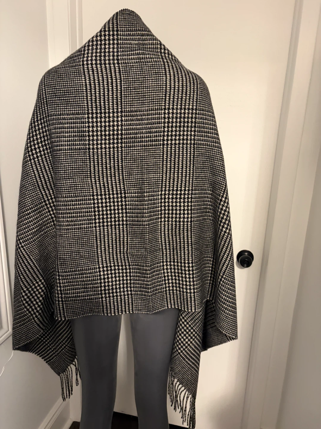 J.Crew Black and White Plaid Poncho - photo 3