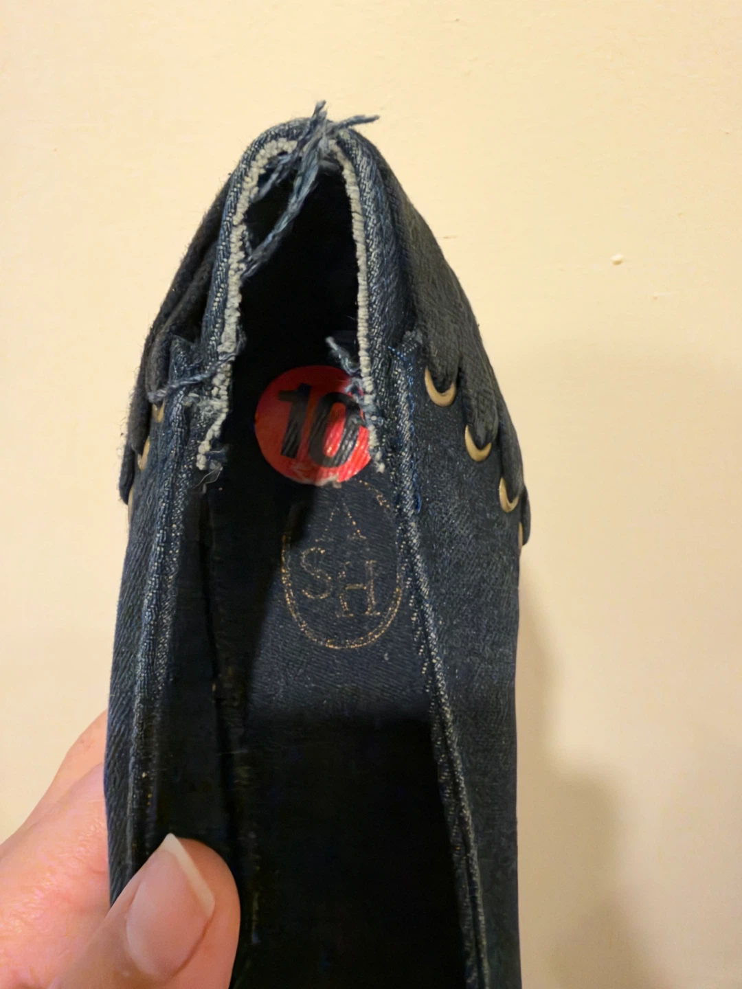 ASH Denim Peep Toe Heels size 10 - photo 2