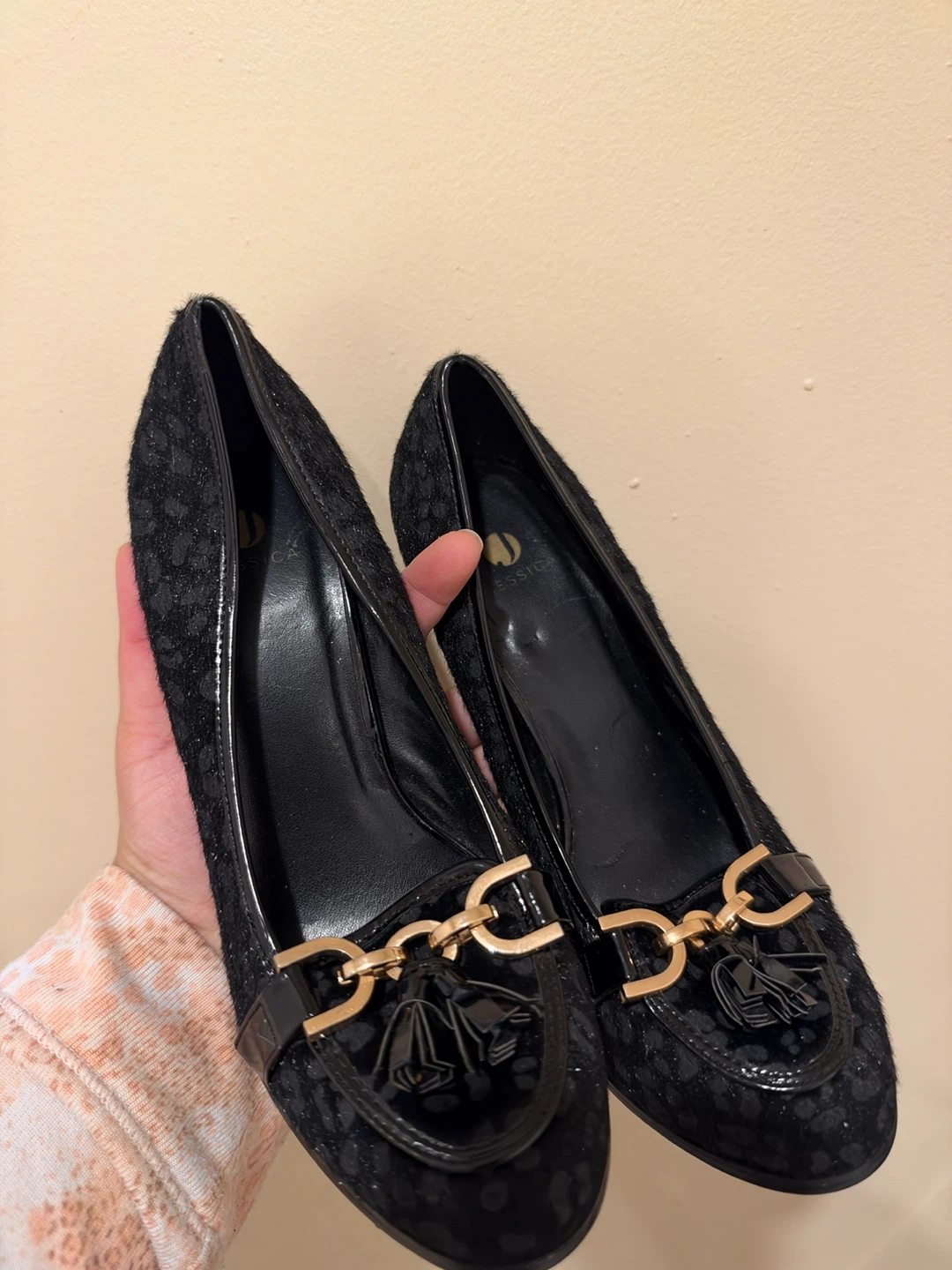Jessica black thick heels