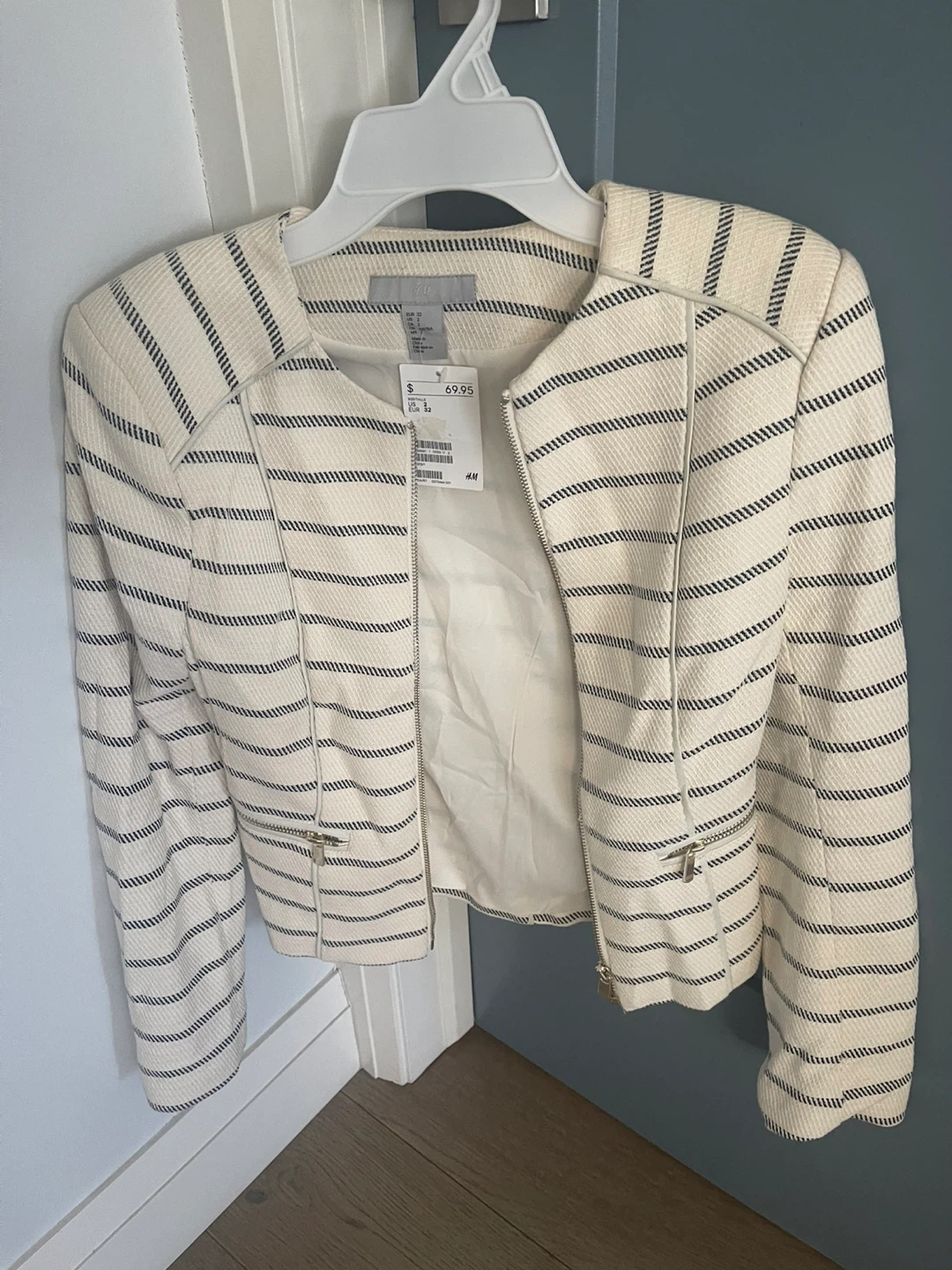 H&M Striped Zip-Up Jacket