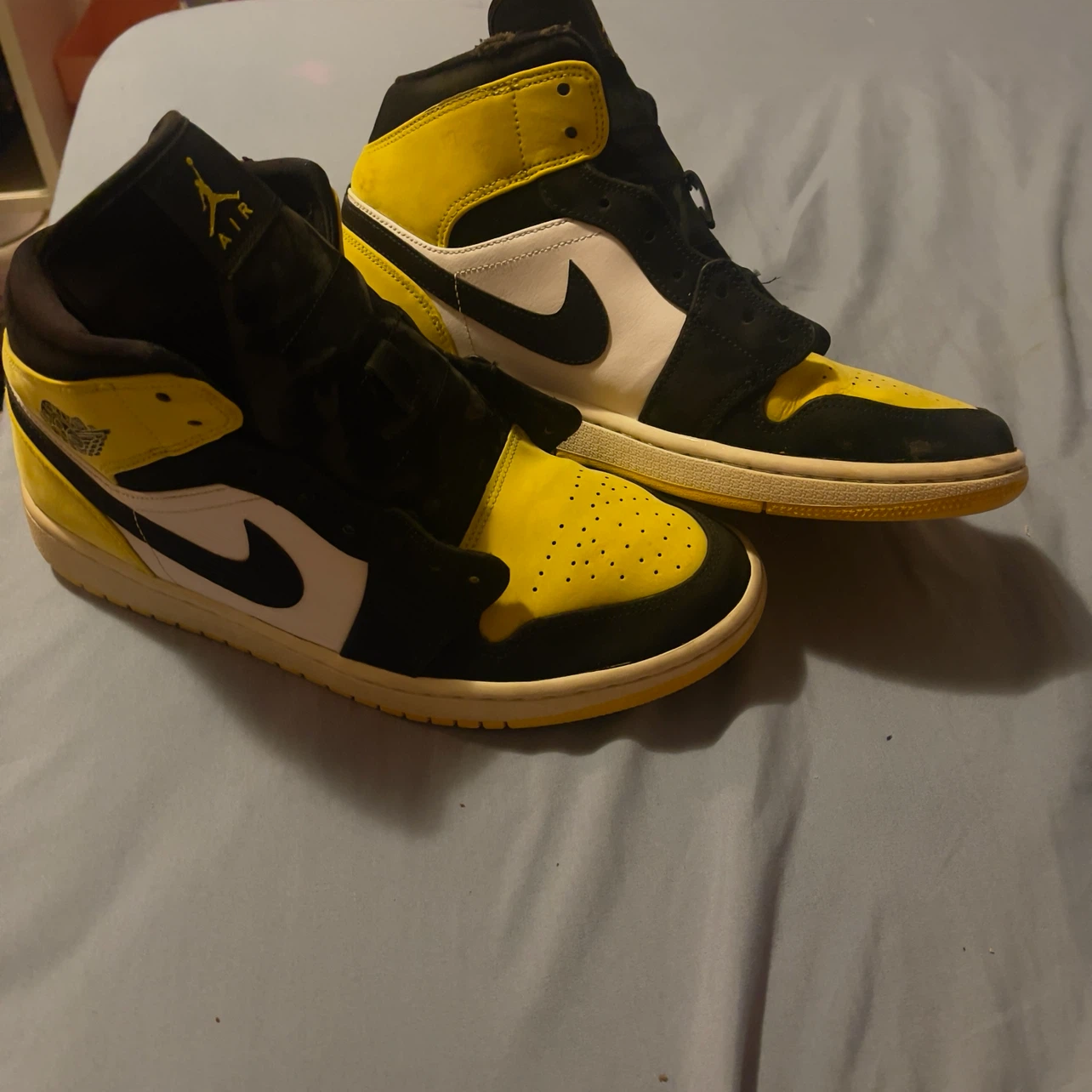 Nike Air Jordan 1 Mid Yellow and Black