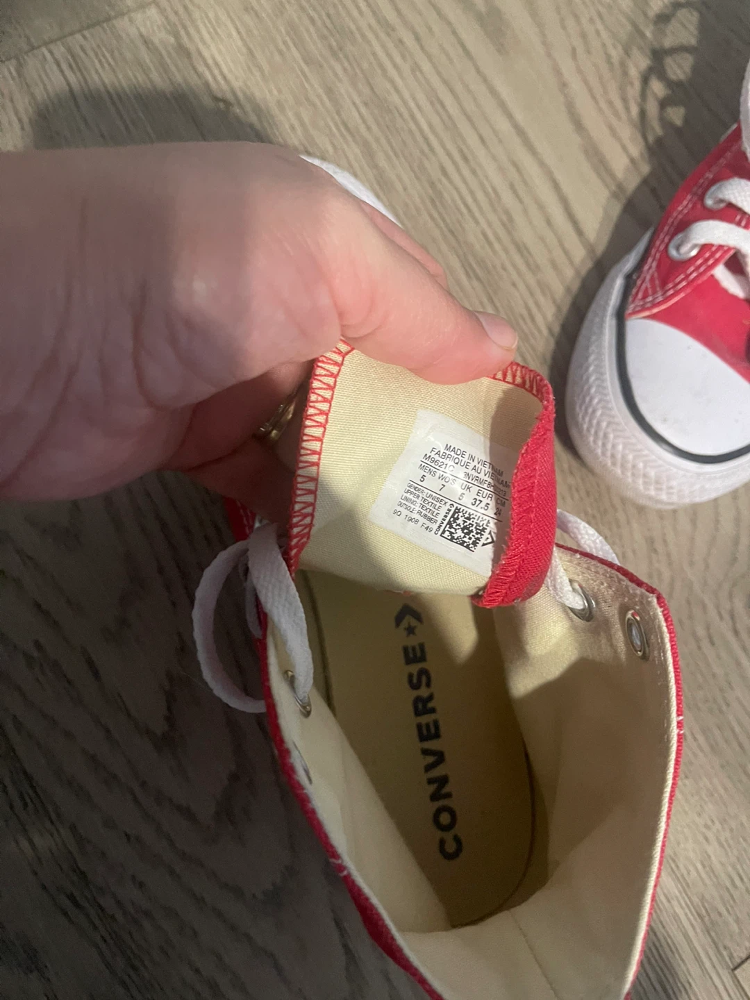 Red Converse Chuck Taylor High Tops - photo 3