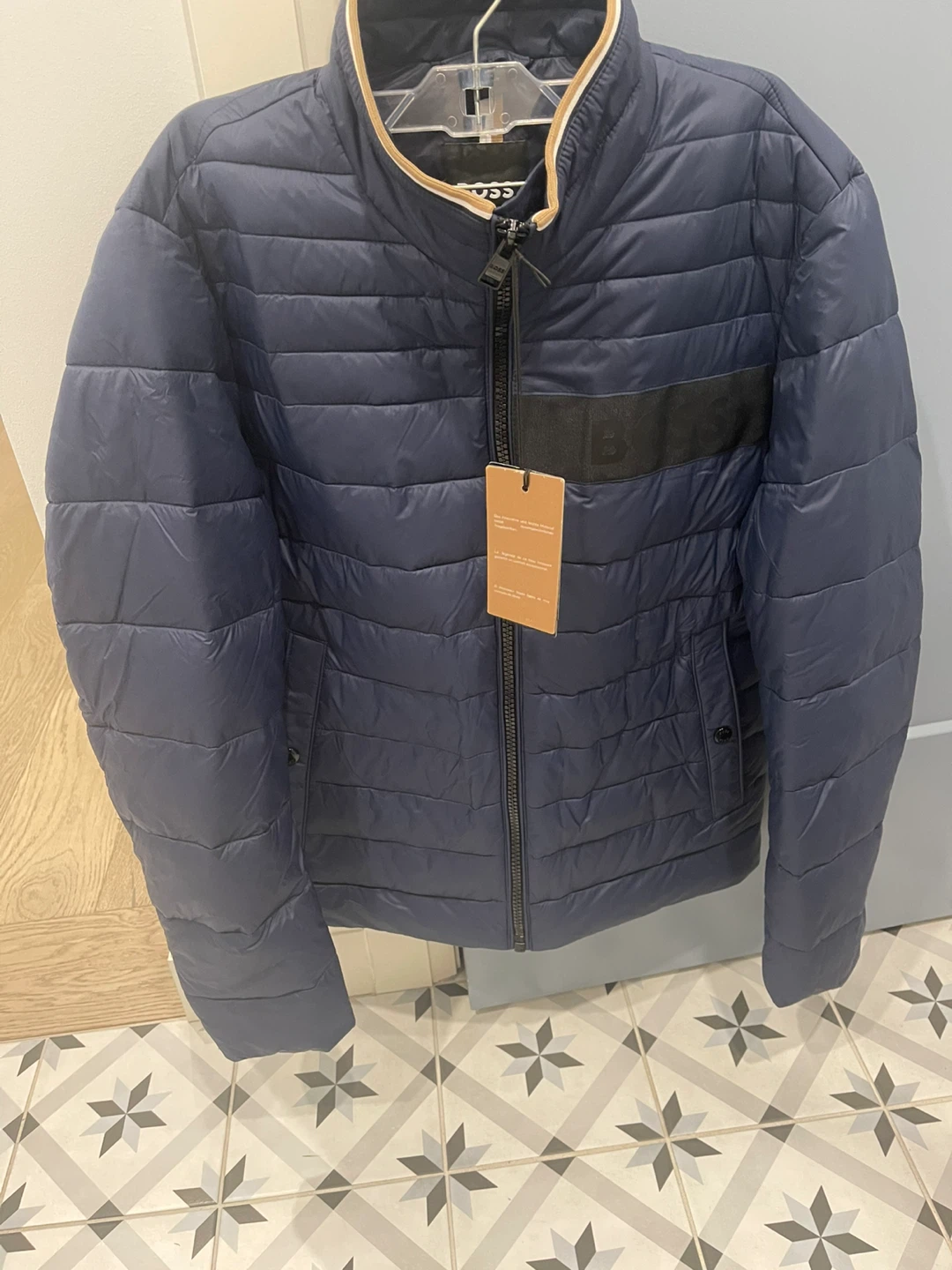 New BOSS Darolus Quilted Jacket - Navy Blue