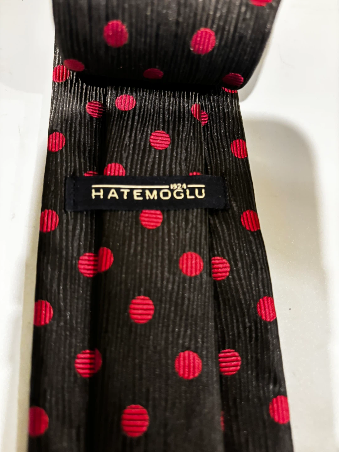 Hatemoglu Black Necktie with Red Polka Dots - photo 4