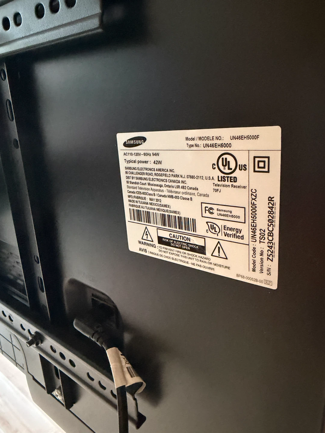 Samsung 46 inch LED TV Model UN46EH5000 - photo 2