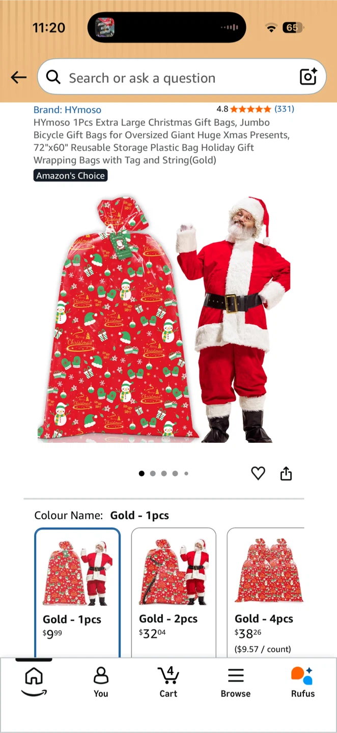 Jumbo Christmas Gift Bags