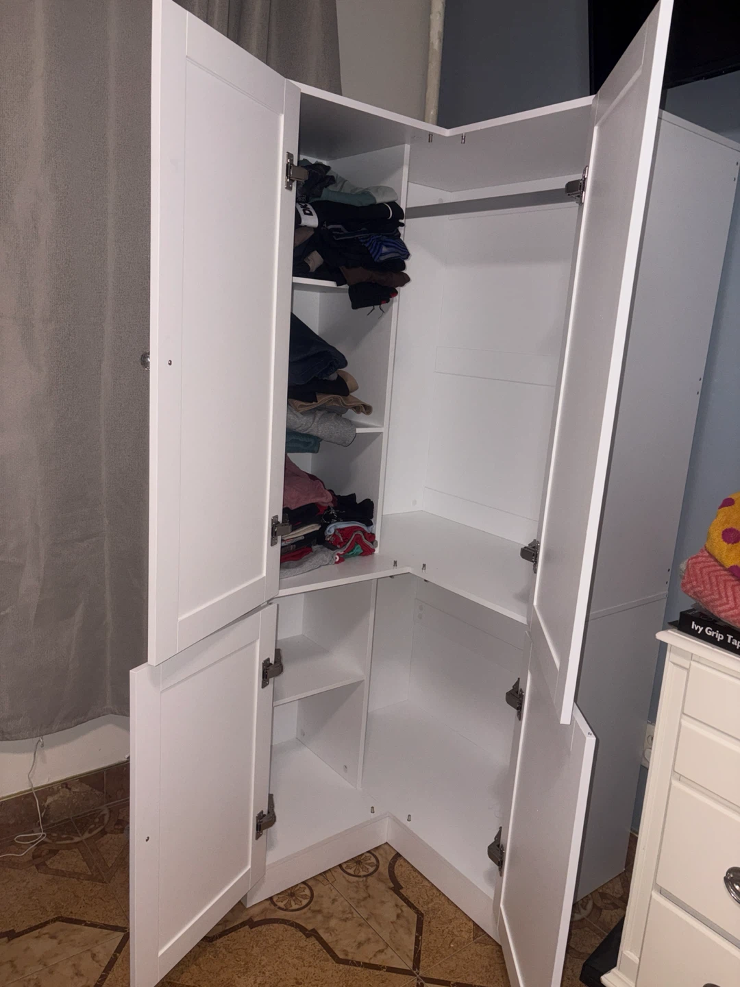 White Corner Wardrobe Closet - photo 2
