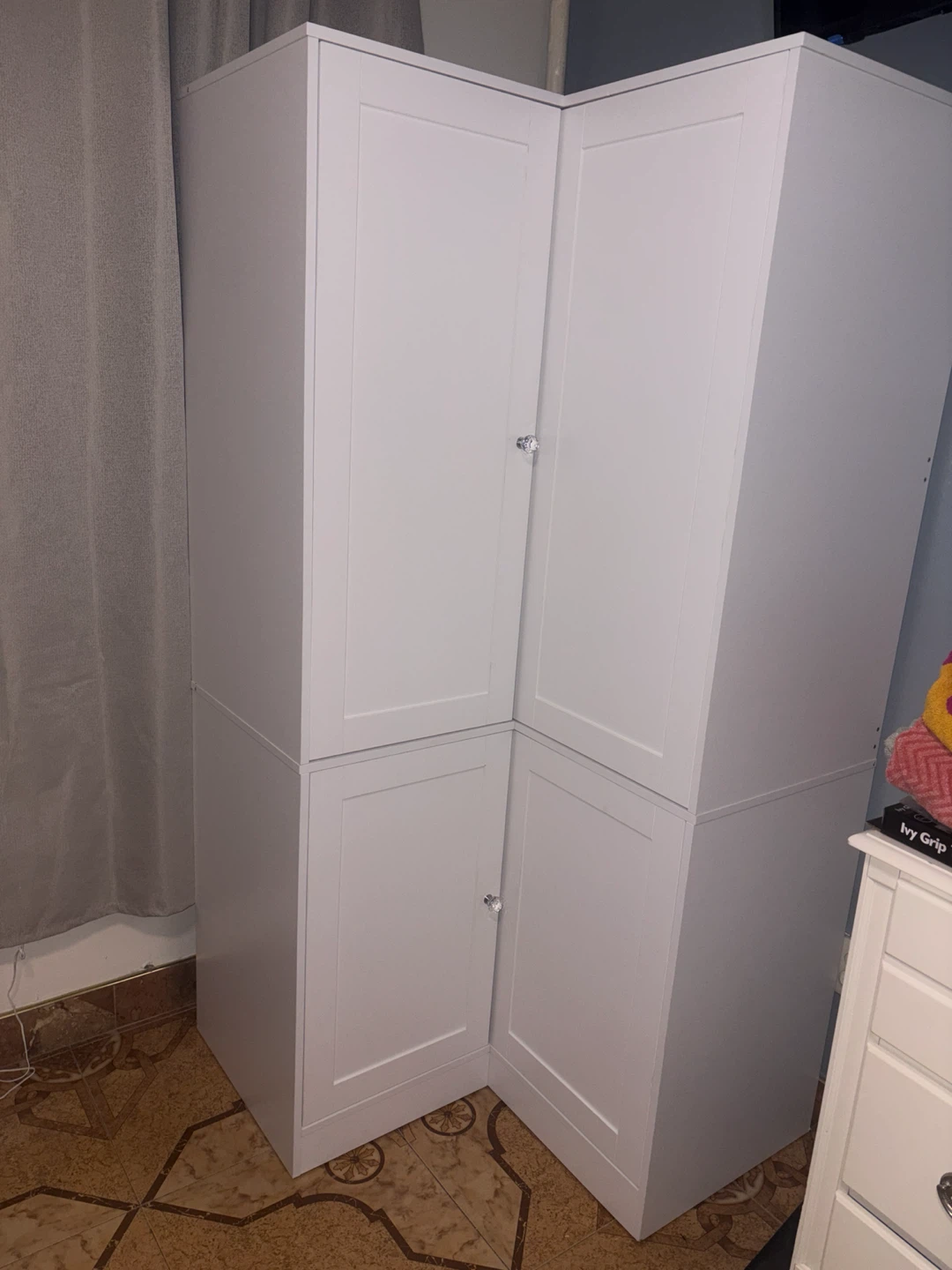 White Corner Wardrobe Closet