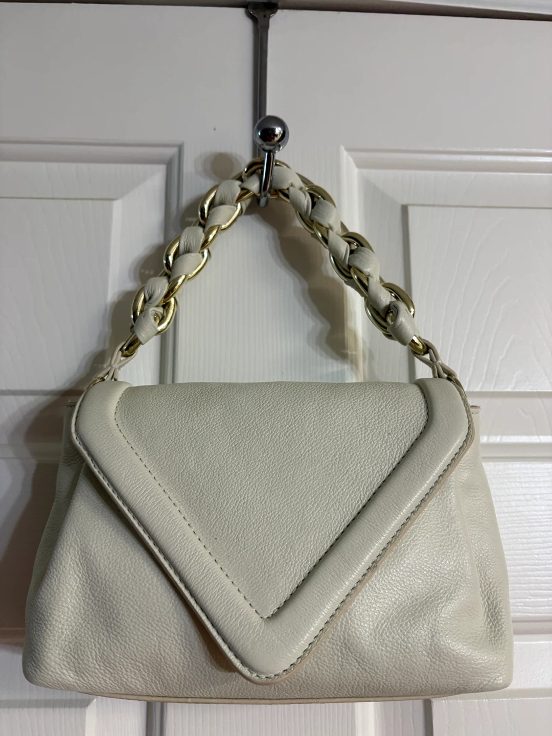 Vince Camuto “Lyona” Cream Leather Handbag