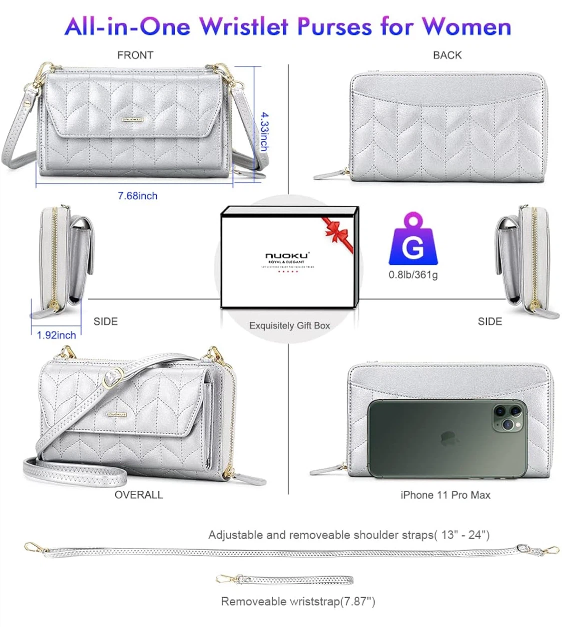 Nuoku Silver All-in-One RFID Wristlet Purse - photo 3