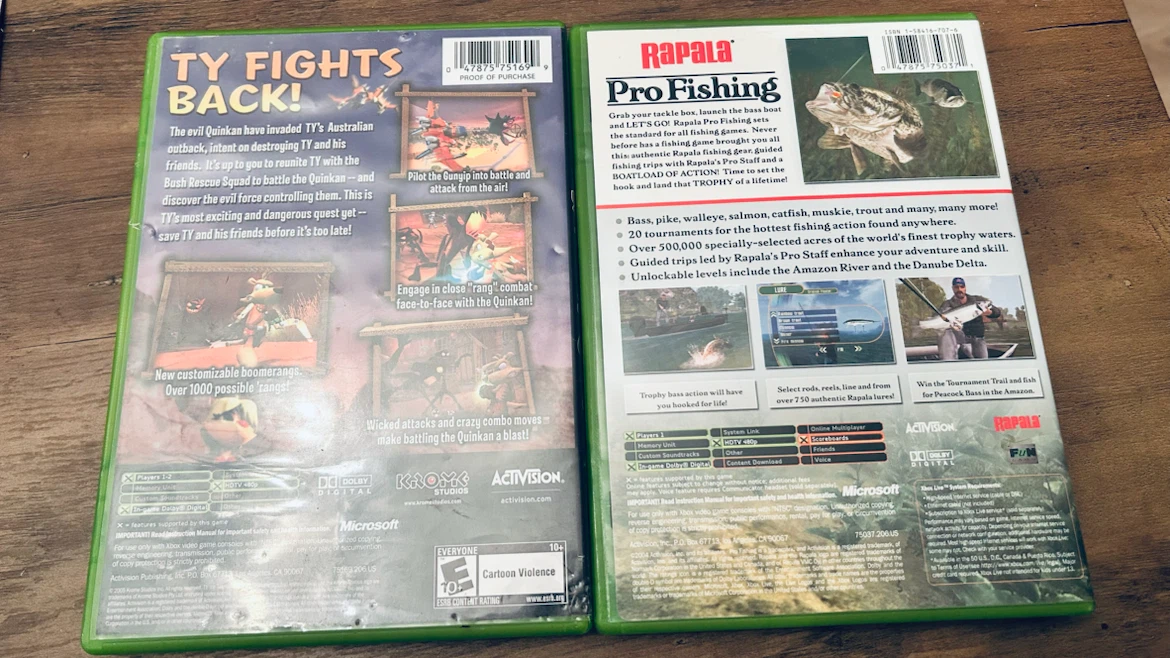 Original Xbox Games – TY 3 & Rapala Pro Fishing – 2 Games - photo 2
