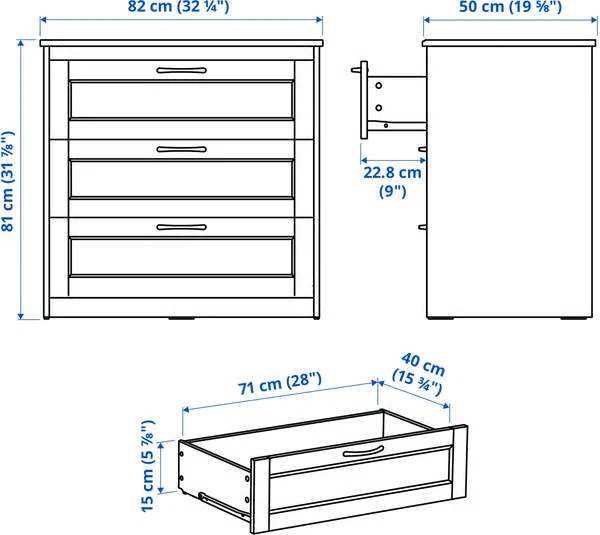 IKEA White dresser with 3 drawers - photo 3