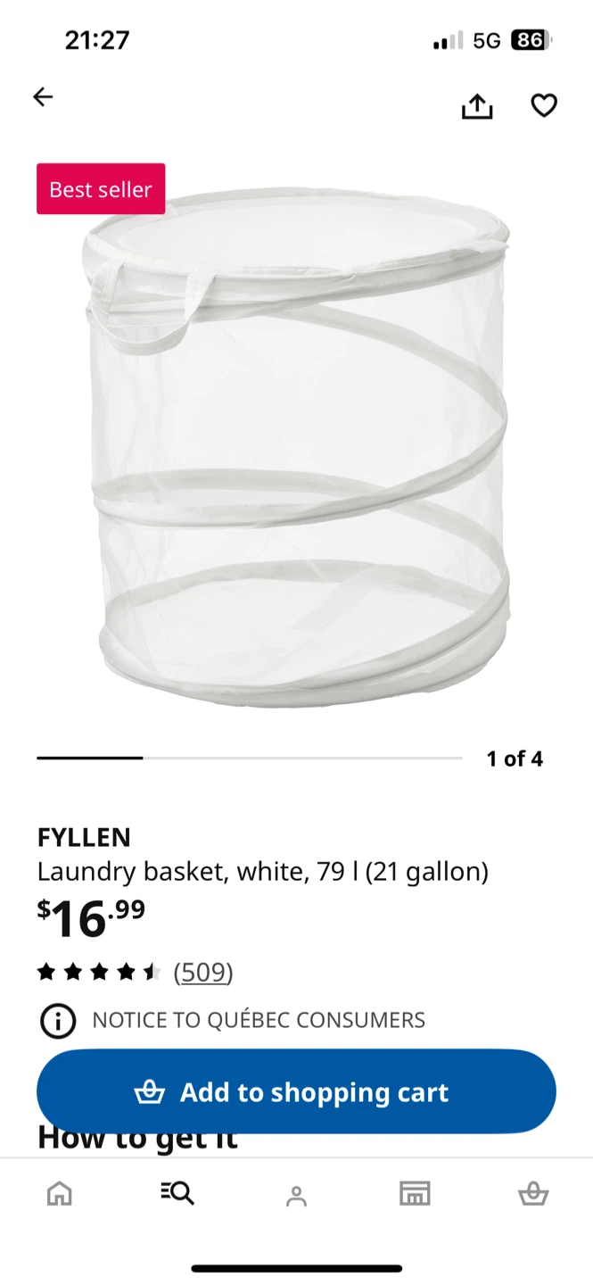 IKEA FYLLEN Laundry Basket - photo 2