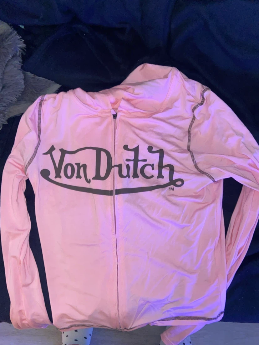 Von Dutch pink zip-up hoodie