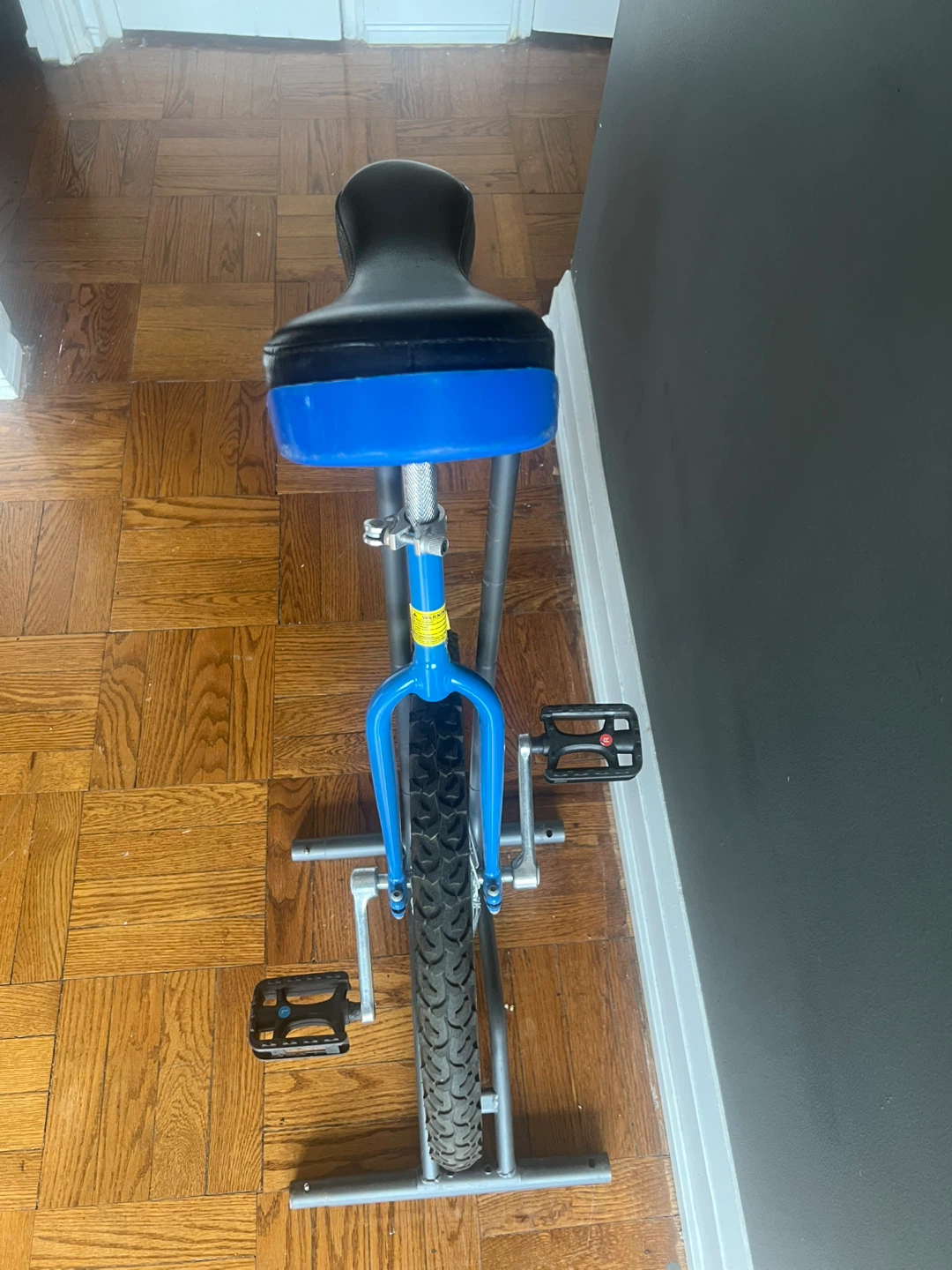 Cute blue unicycle