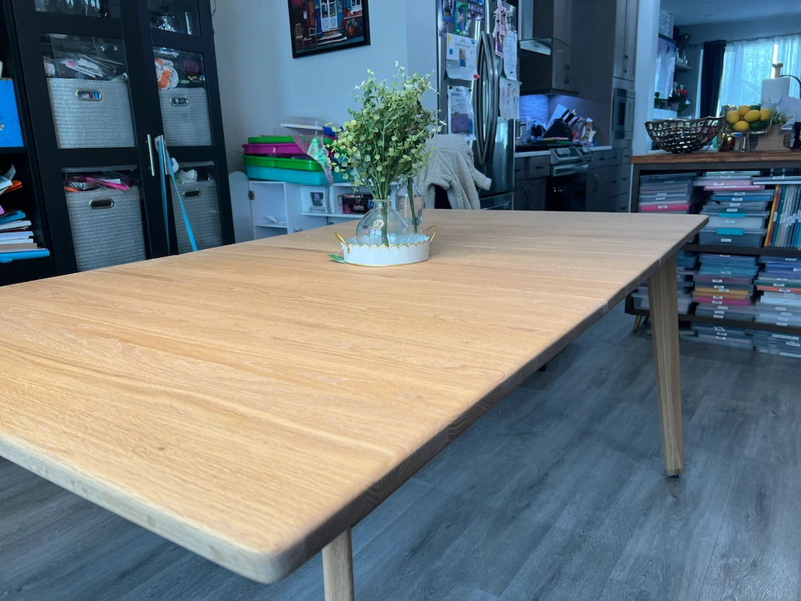 Solid oak dining table