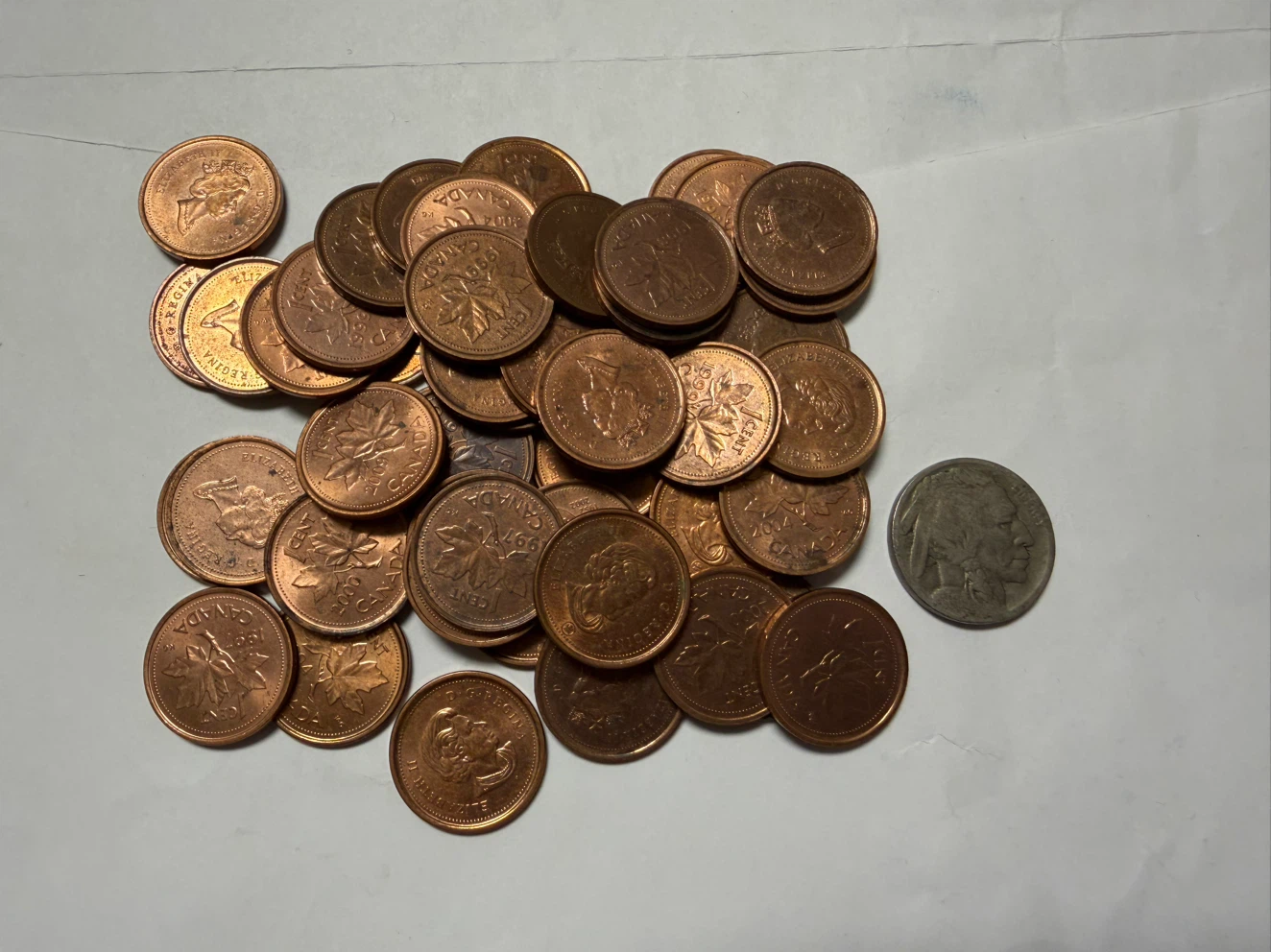 Collection of 50 Canadian One Cent Coins