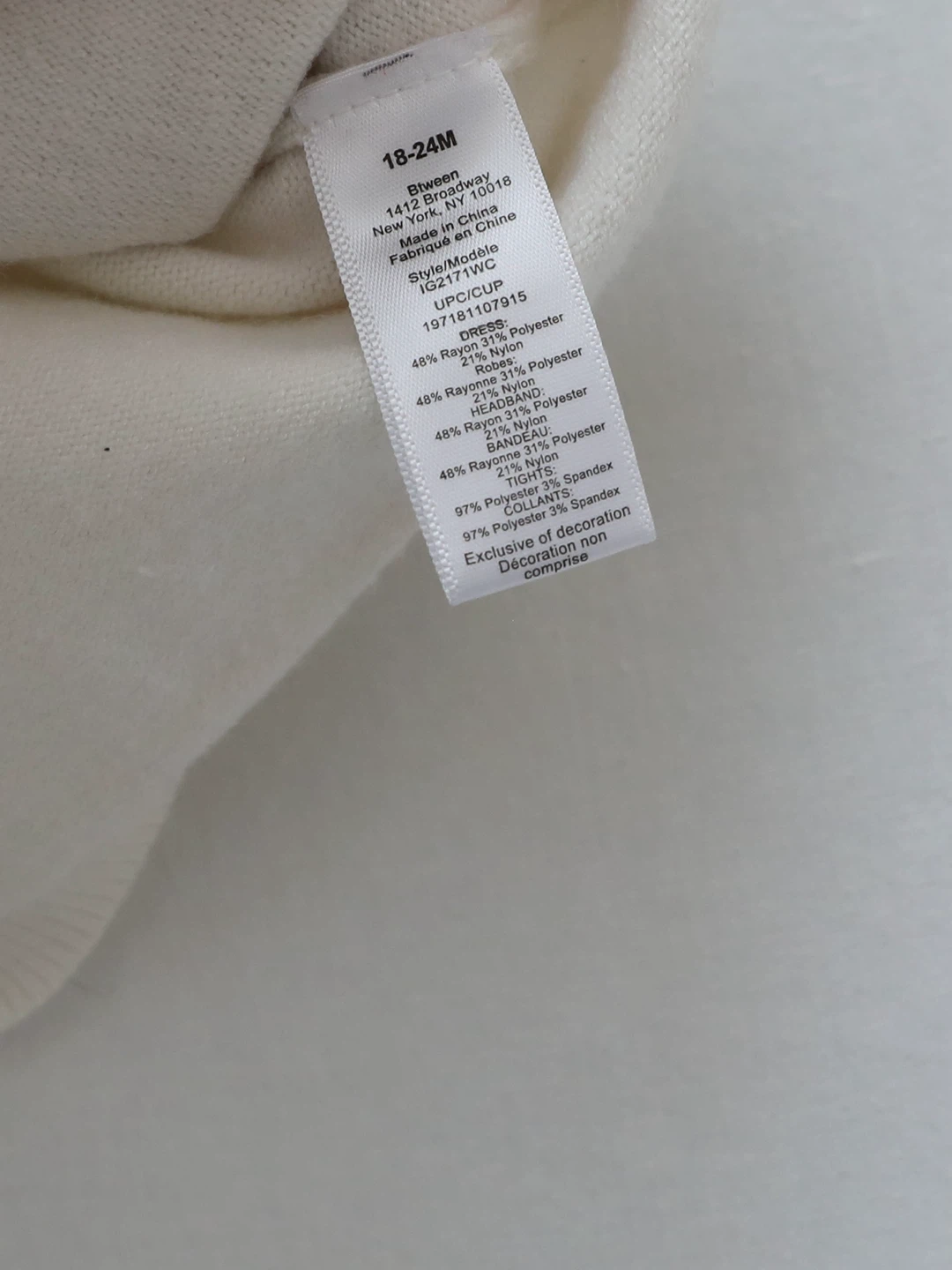 Btween baby girl dress 18-24 m toddler off white - photo 3
