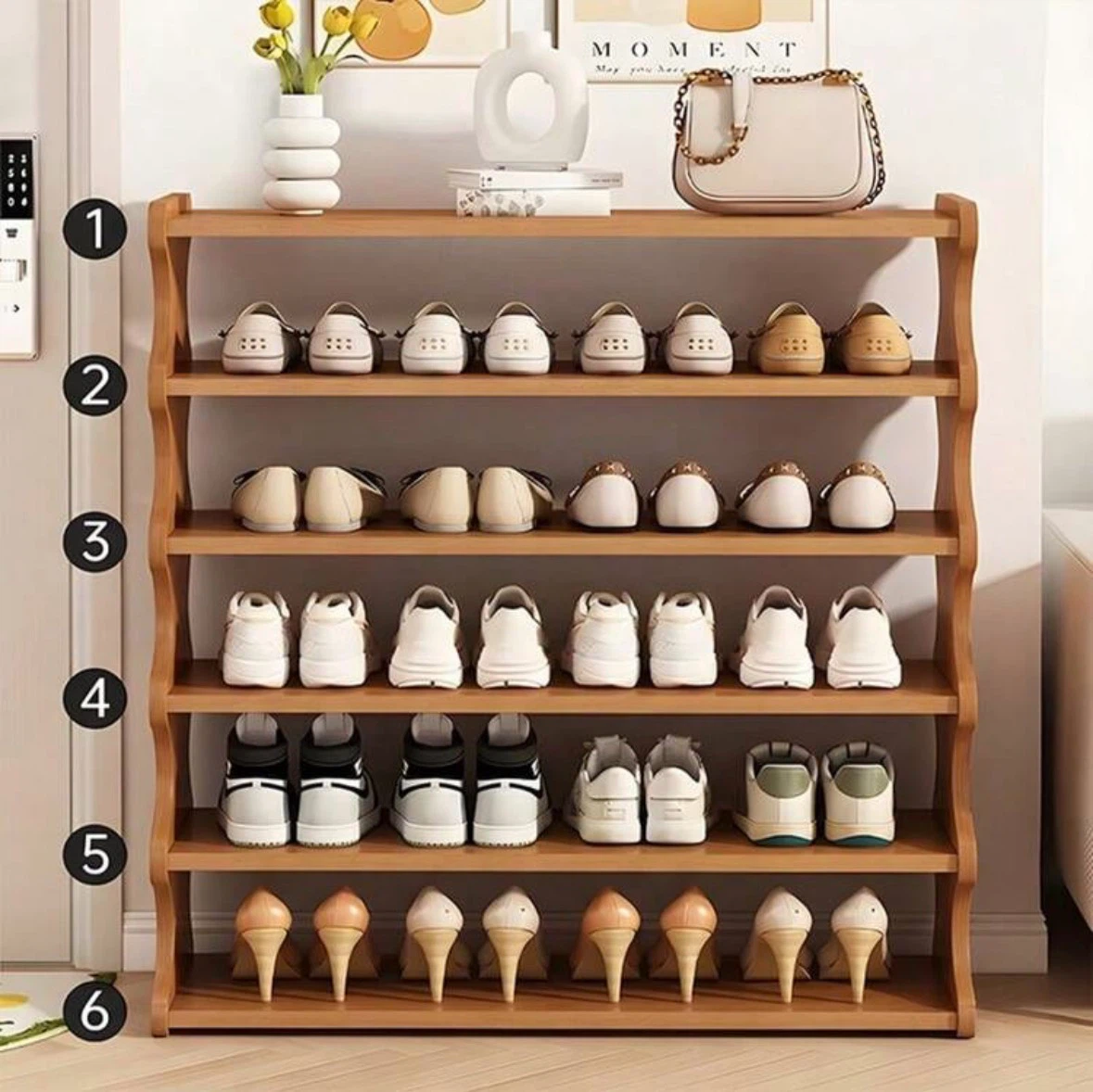 6-Layer Bamboo Shoe Rack