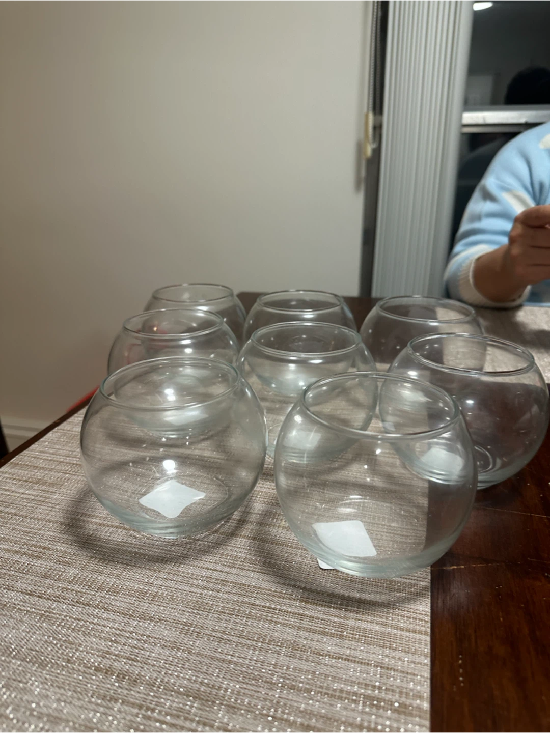 Set of 7 clear glass bubble bowls - photo 2