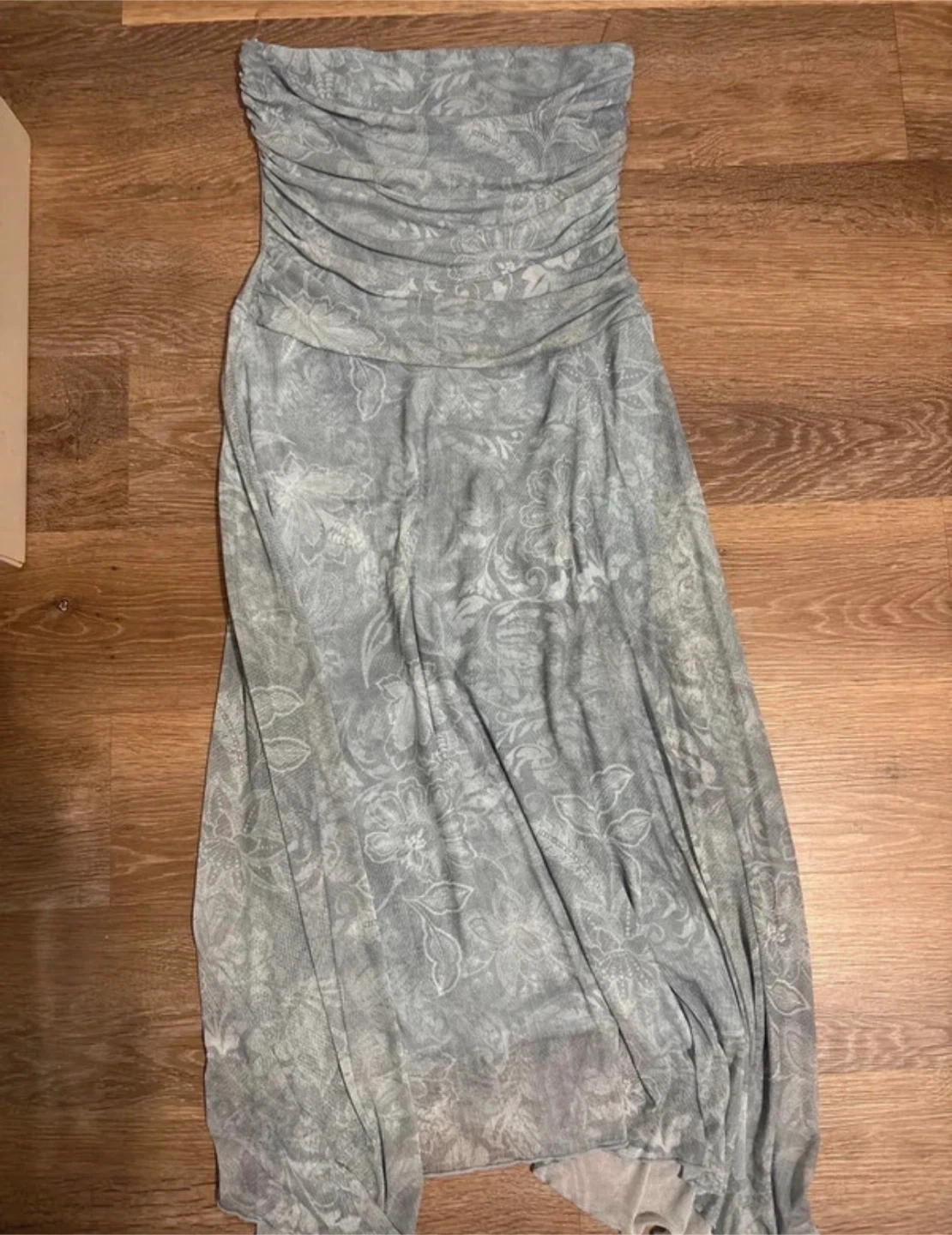 Floral Print Strapless Maxi Dress