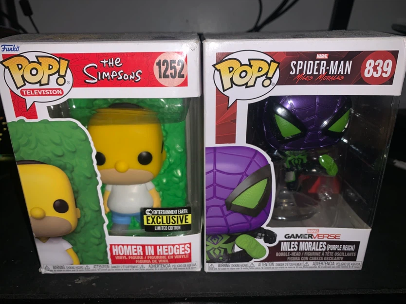 Funko Pop The Simpsons Homer and Marvel Spider-Man Figures
