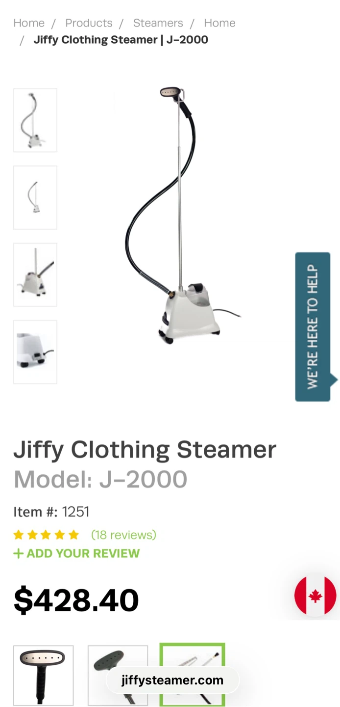 Jiffy Steamer J-2000 Garment Steamer