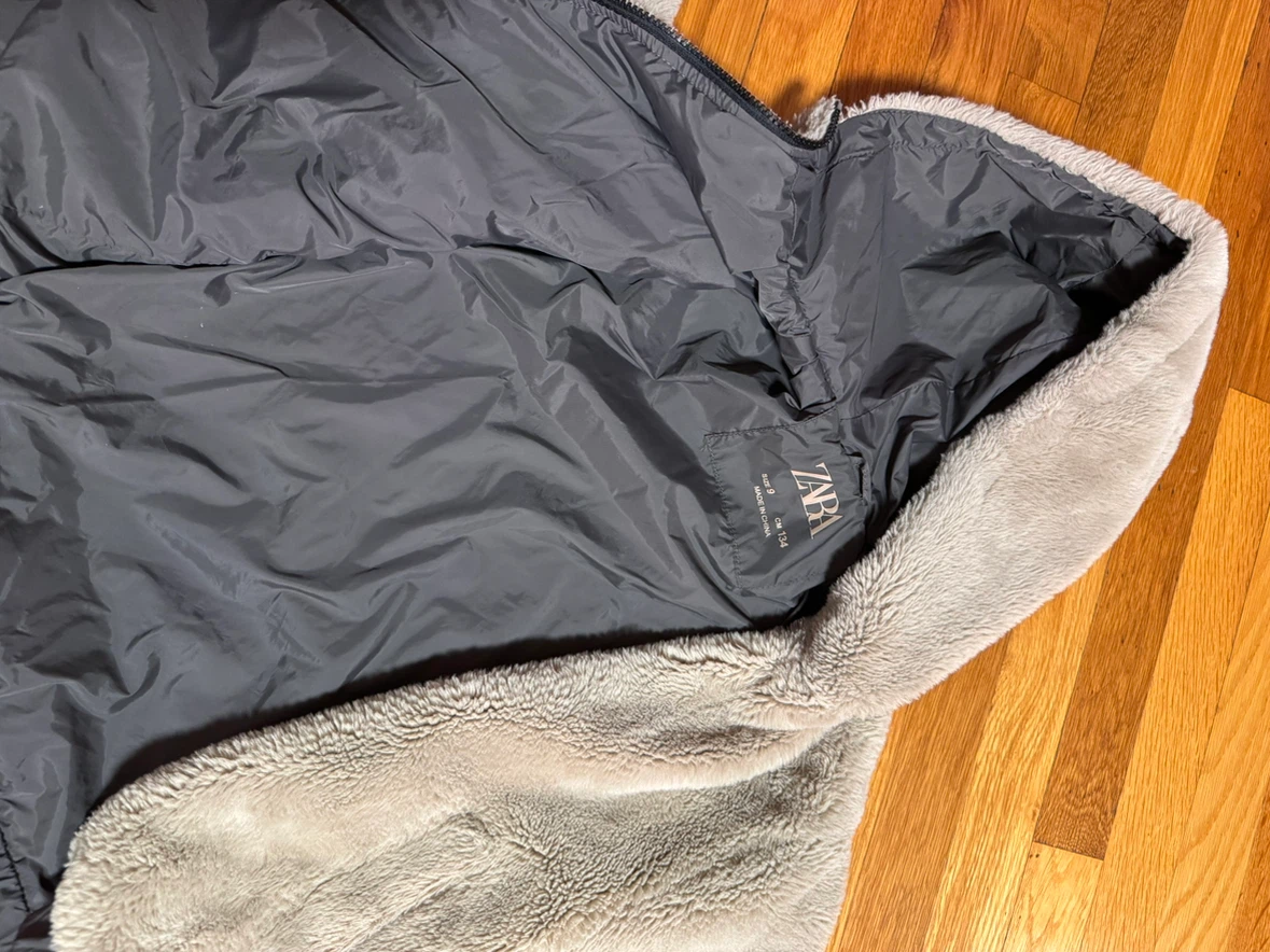 Zara Girls Faux Fur Hooded Jacket - photo 3
