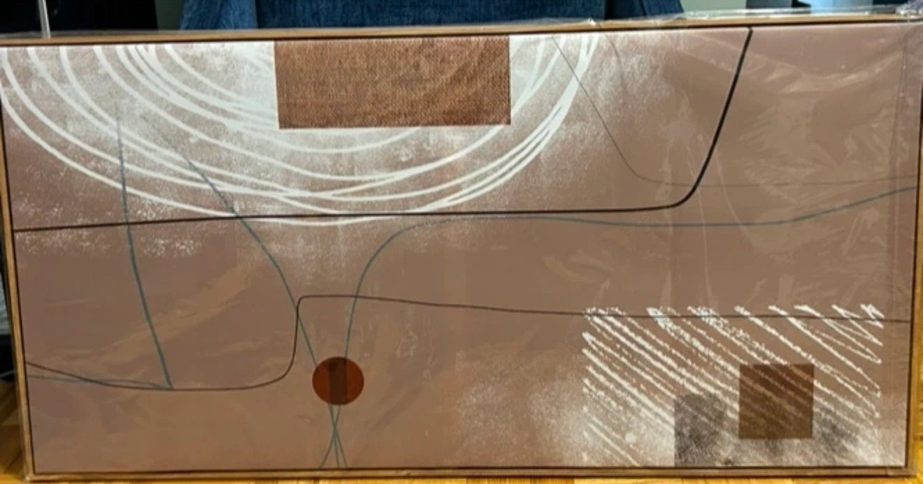 Framed Abstract Canvas Wall Art (20”H x 40”W)