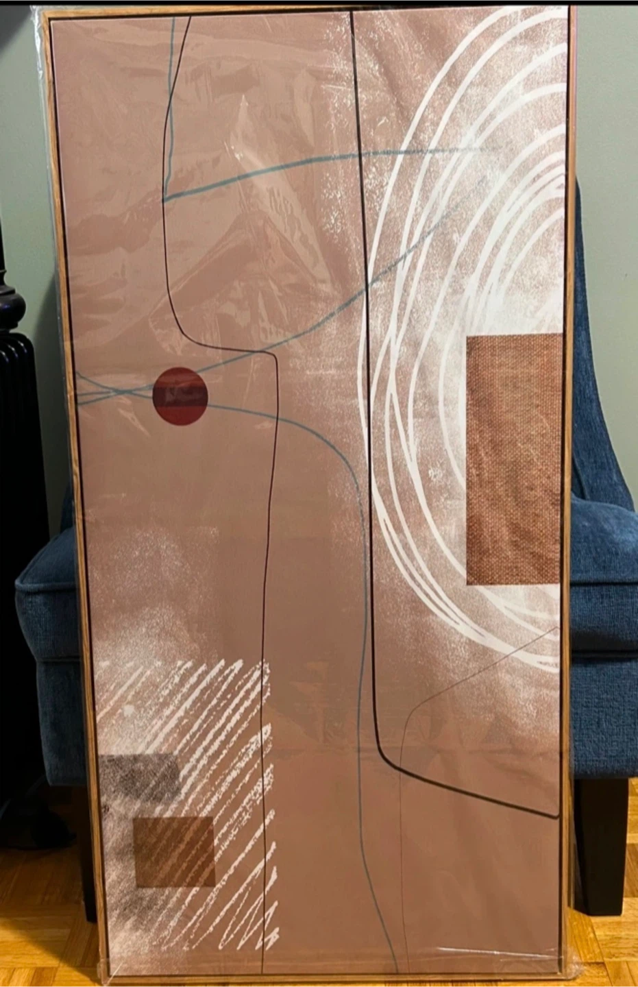 Framed Abstract Canvas Wall Art (20”H x 40”W) - photo 2