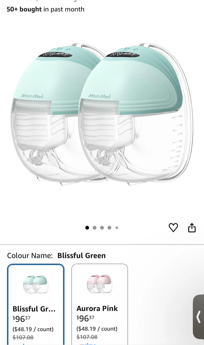 MomMed Wearable Breast Pump - Blissful Green