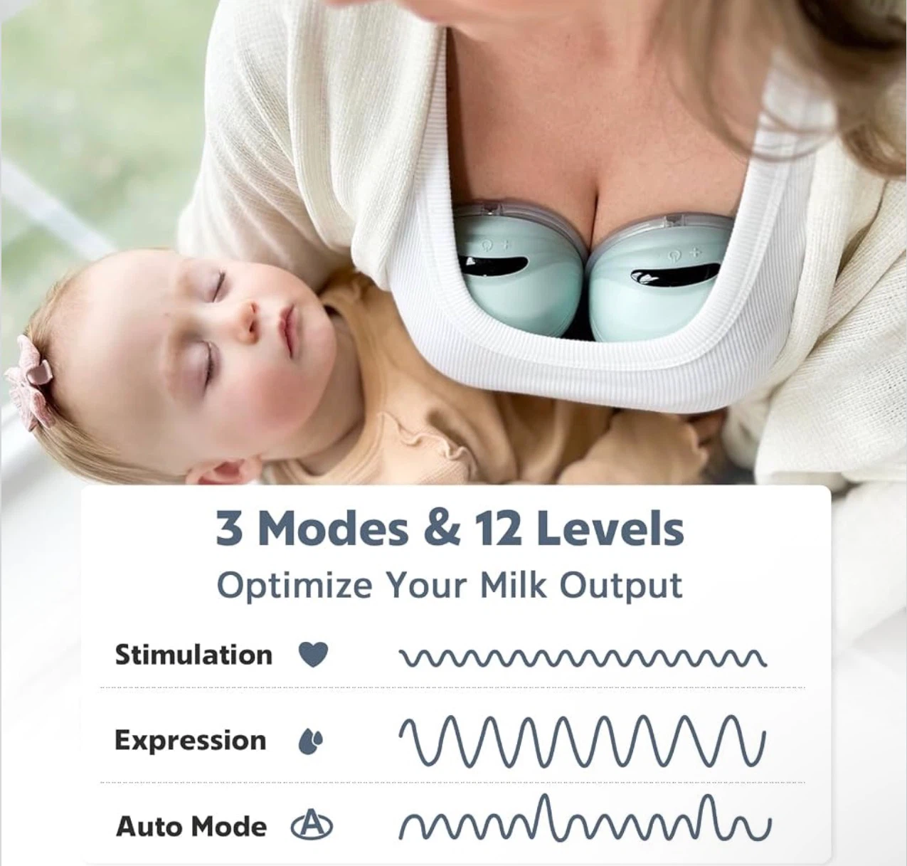 MomMed Wearable Breast Pump - Blissful Green - photo 2