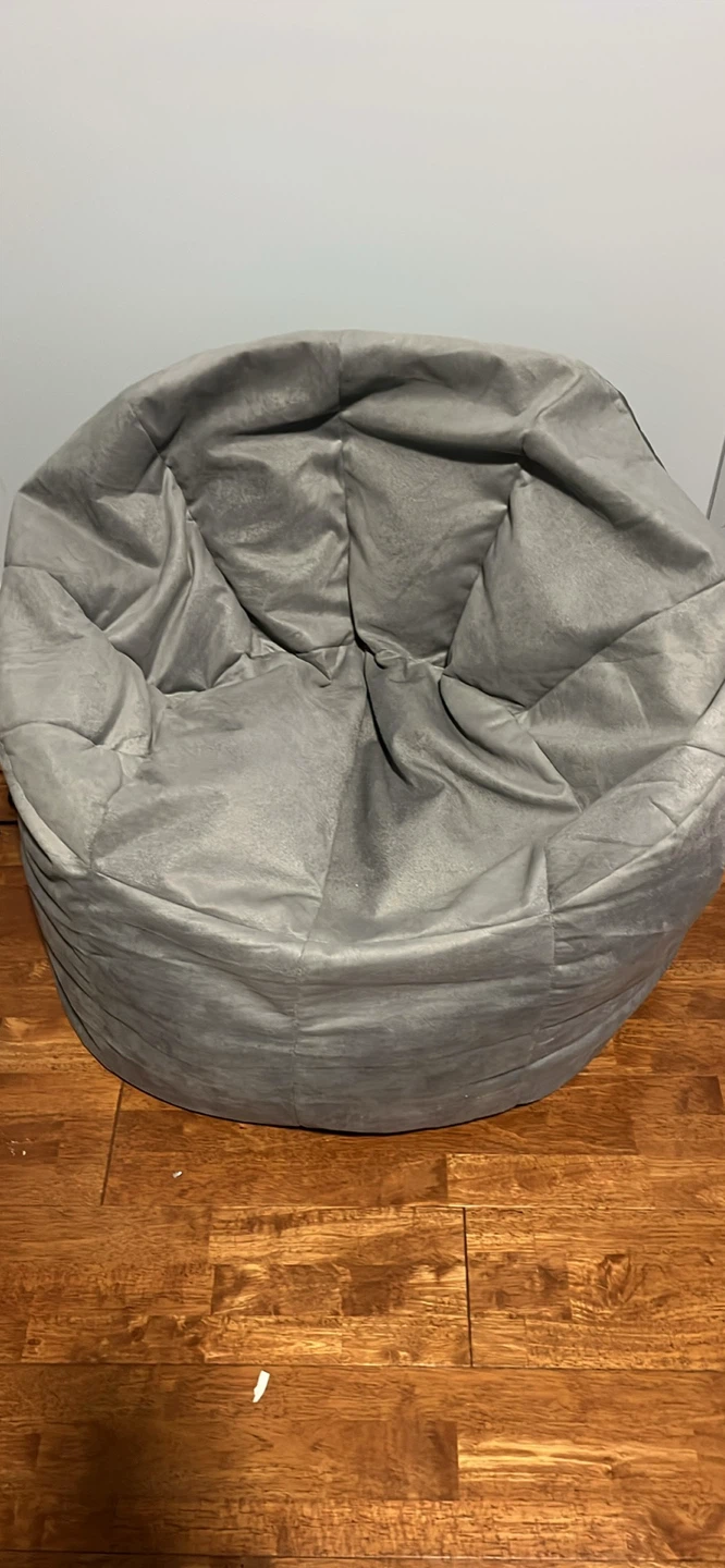 Gray Velvet Bean Bag Chair