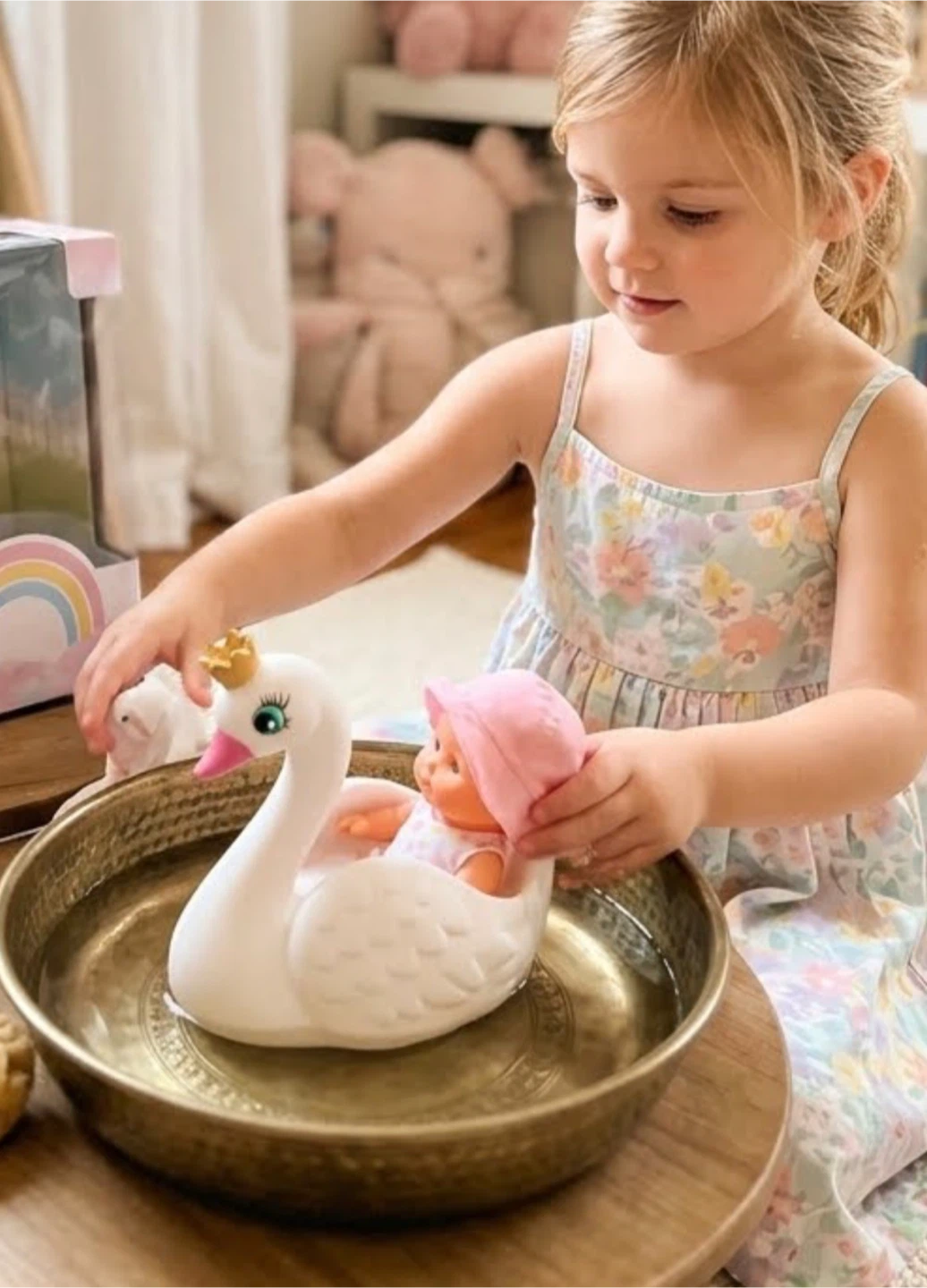 Dream Collection Bathtime Baby Doll and Swan - photo 2