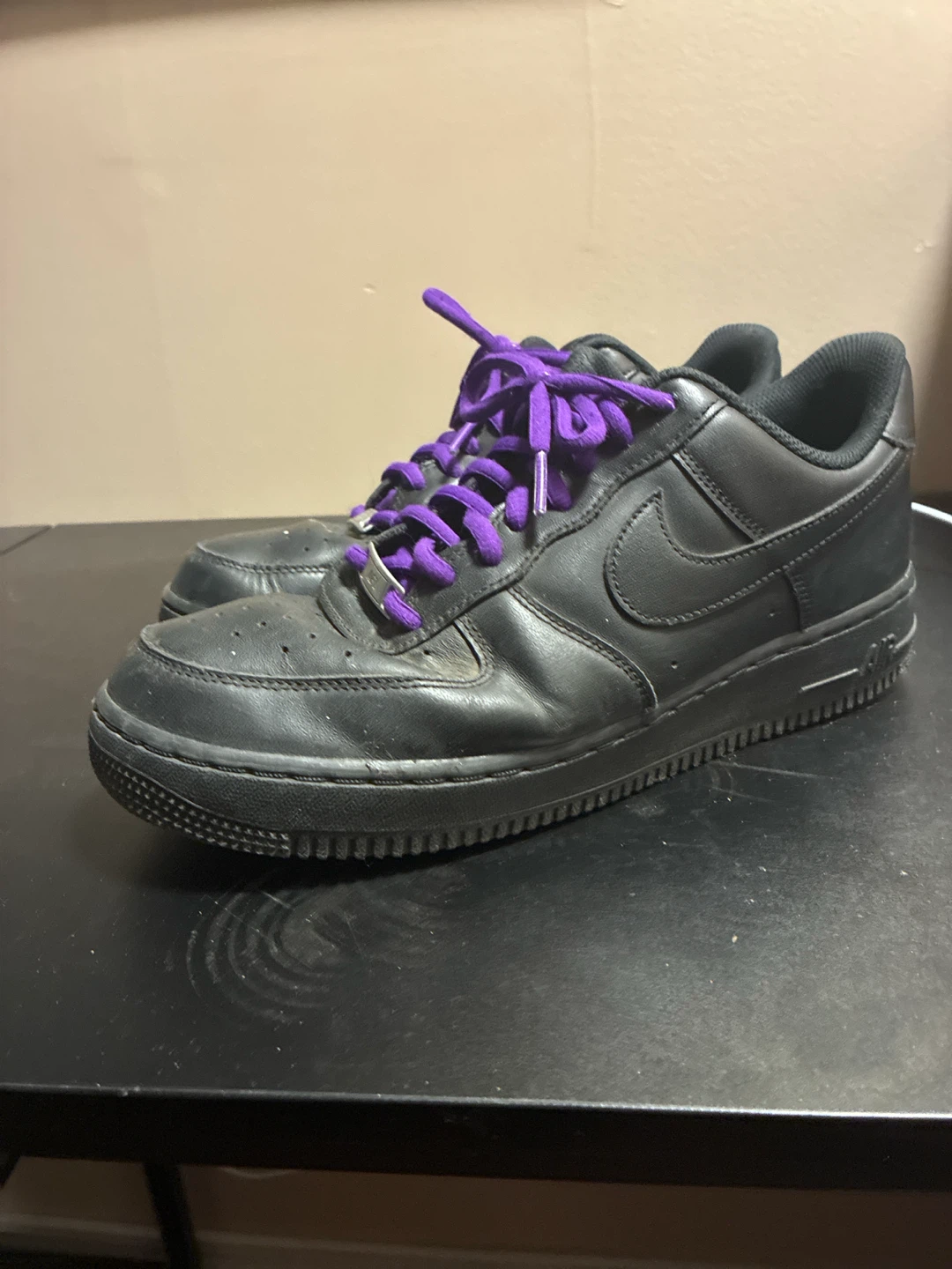 Nike Air Force 1 Black with Purple Laces - photo 2