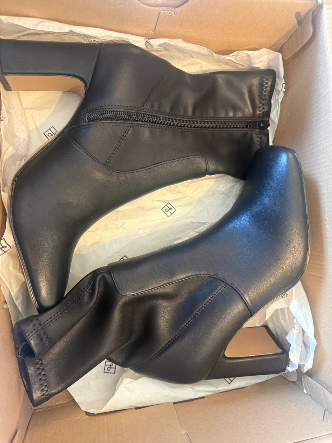 Call it Spring Black Leather Heeled Boots